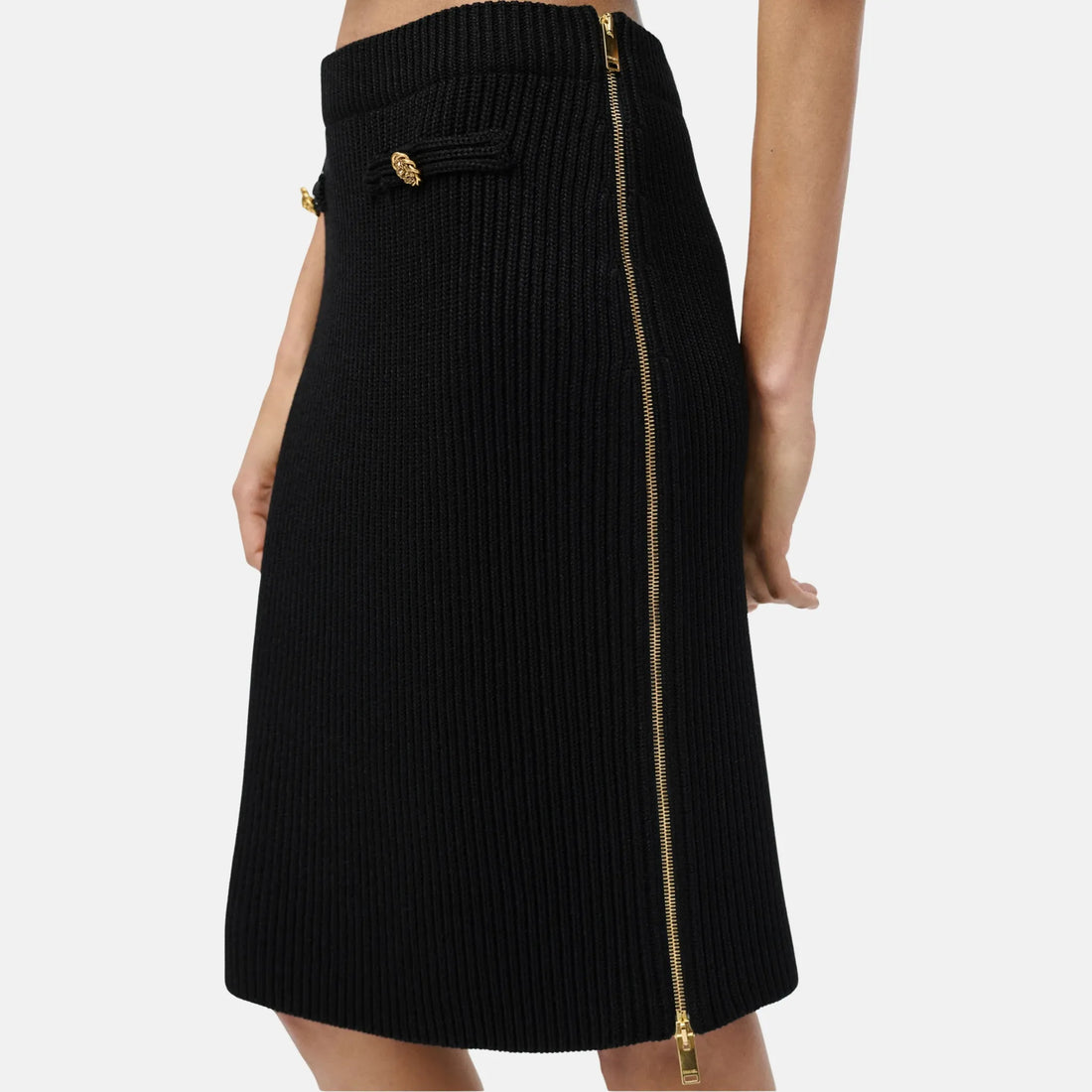 Skirt Wool Silk in Black