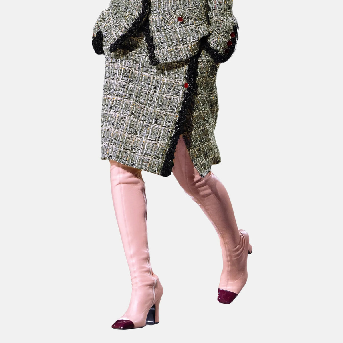 Skirt Wool Tweed in Gray Black and Yellow