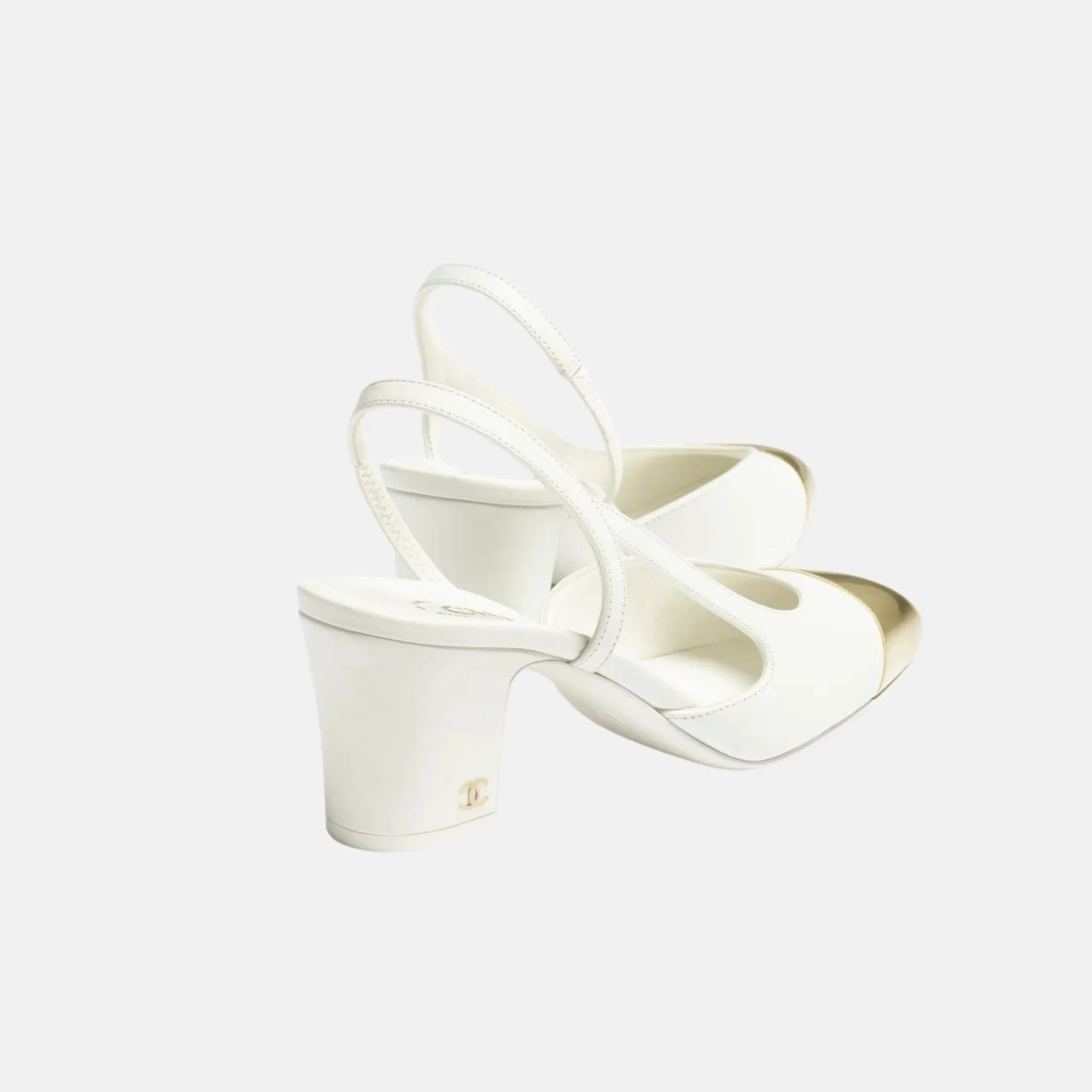 Chanel Slingback Heels in Calfskin and Metal, Back