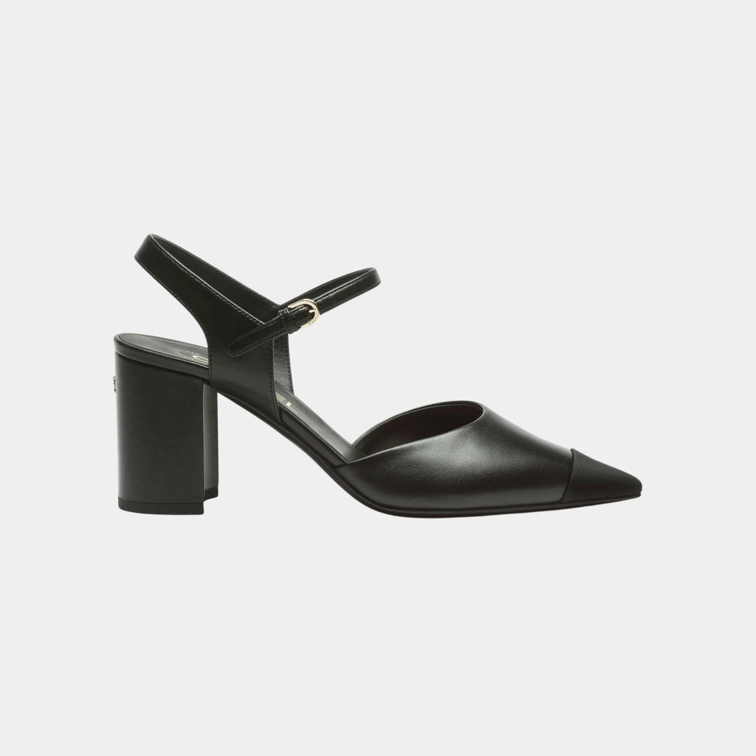 Chanel Slingback in Lambskin and Grosgrain, Black, Side
