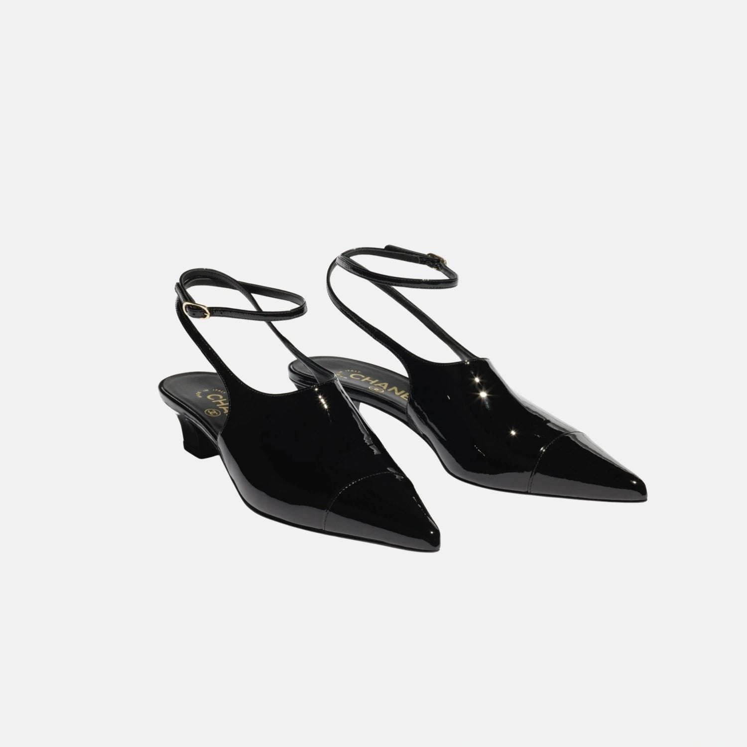 Chanel Slingback in Patent Calfskin, Black, Front
