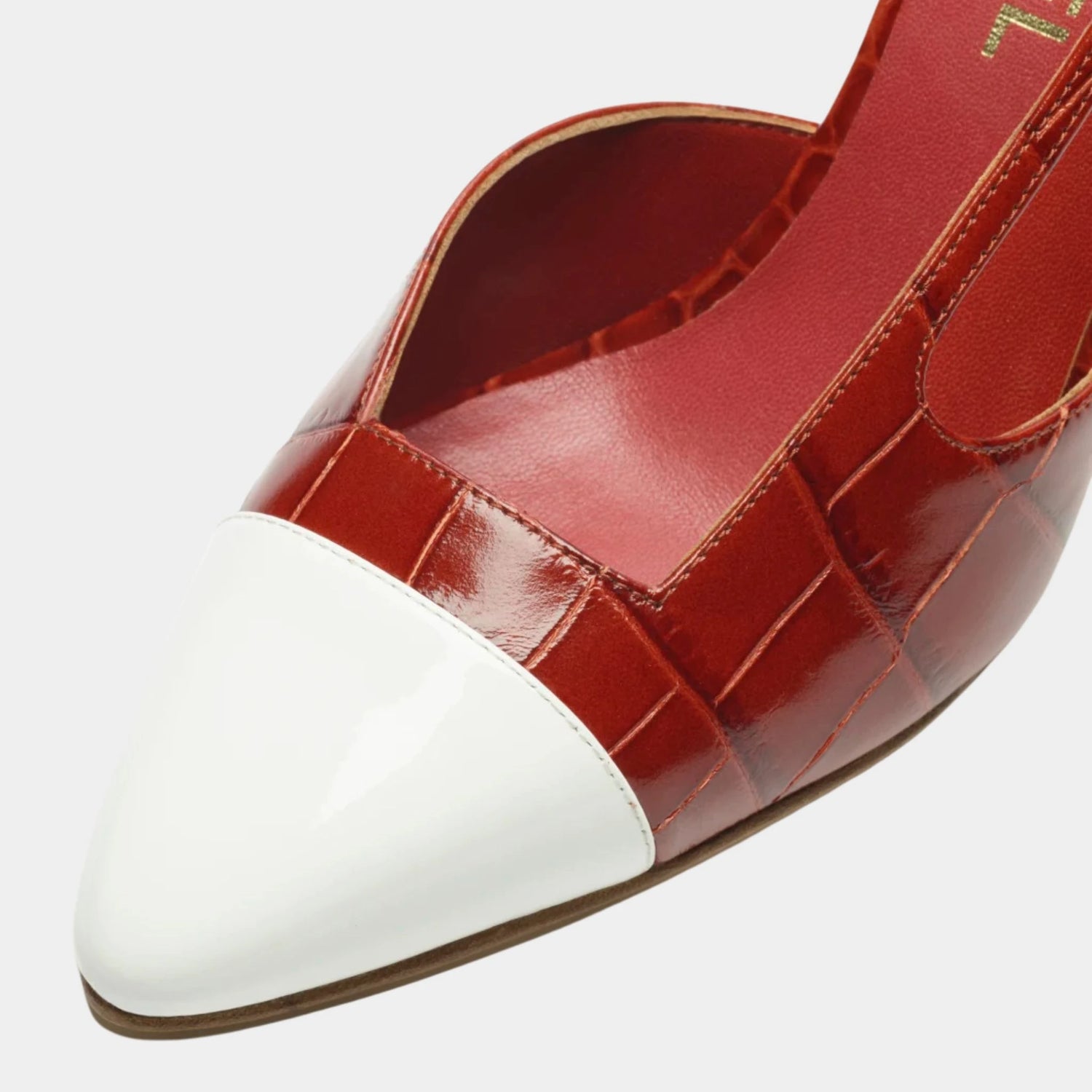 Chanel Slingbacks Crocodile Embossed Calfskin &amp; Patent Calfskin