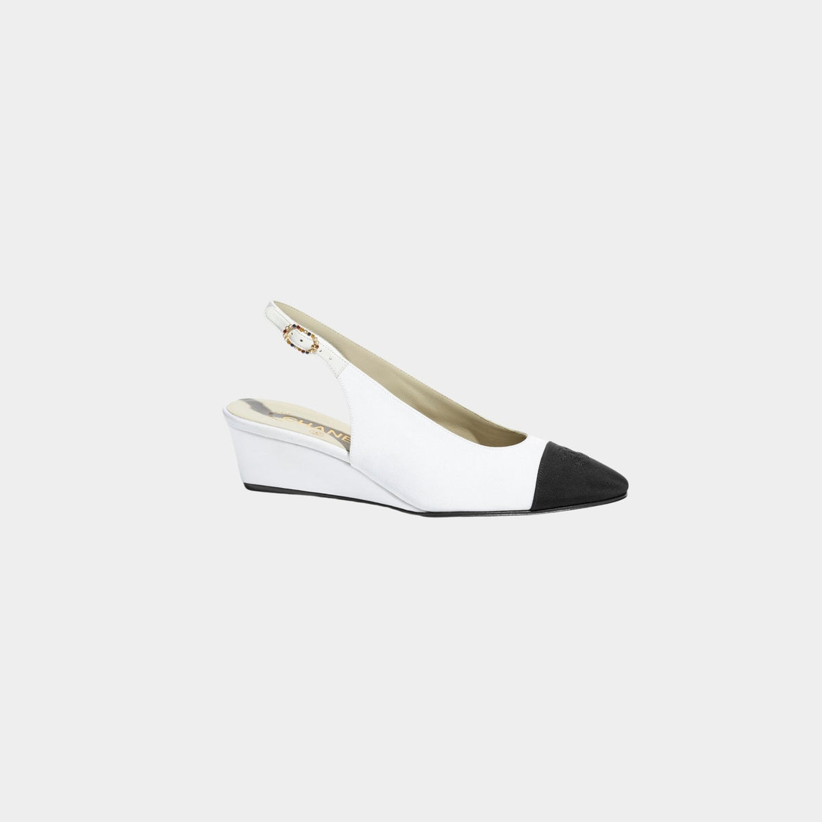 Slingbacks Grosgrain White Black