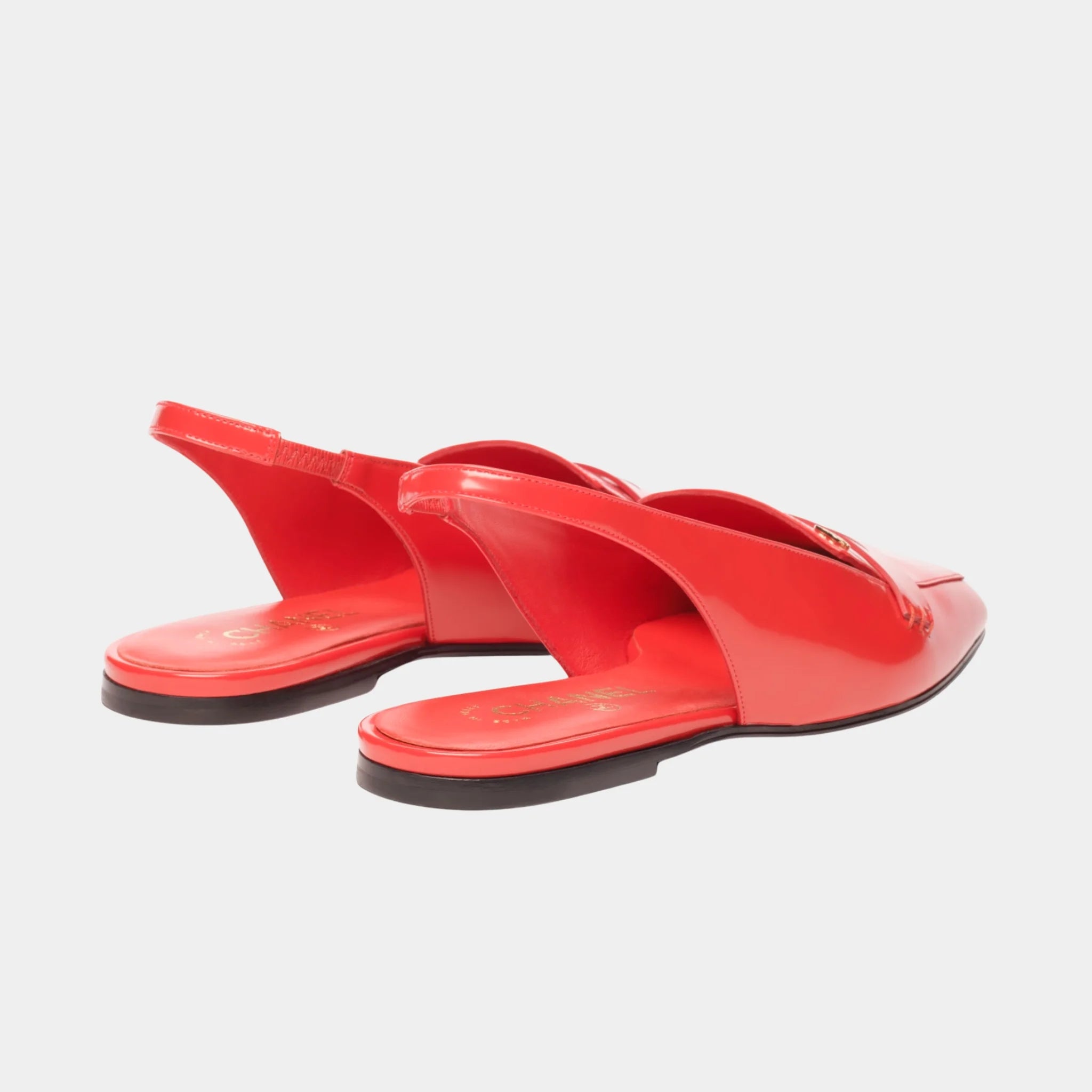 Chanel Slingbacks in Shiny Calfskin, Red, Back