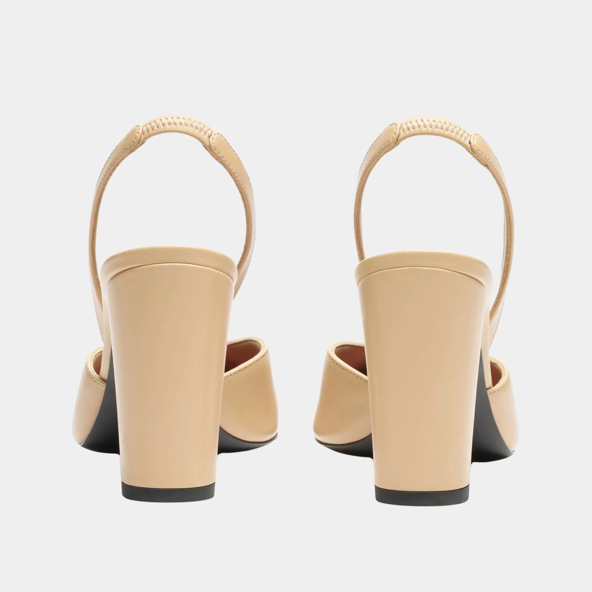 Chanel Slingbacks in Lambskin and Patent Calfskin, Beige, Black, Back
