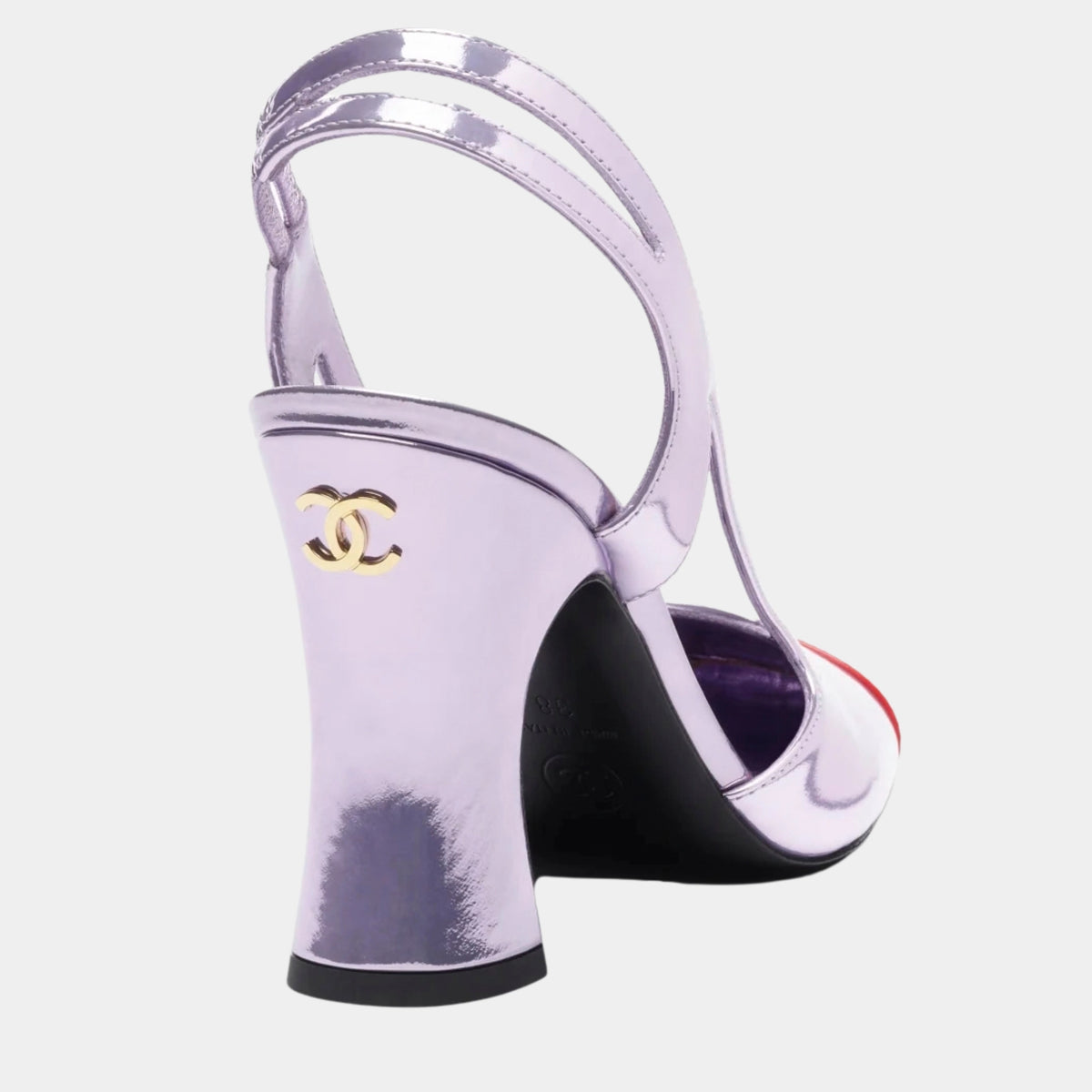 Slingbacks Laminated Leather &amp; Patent Calfskin
