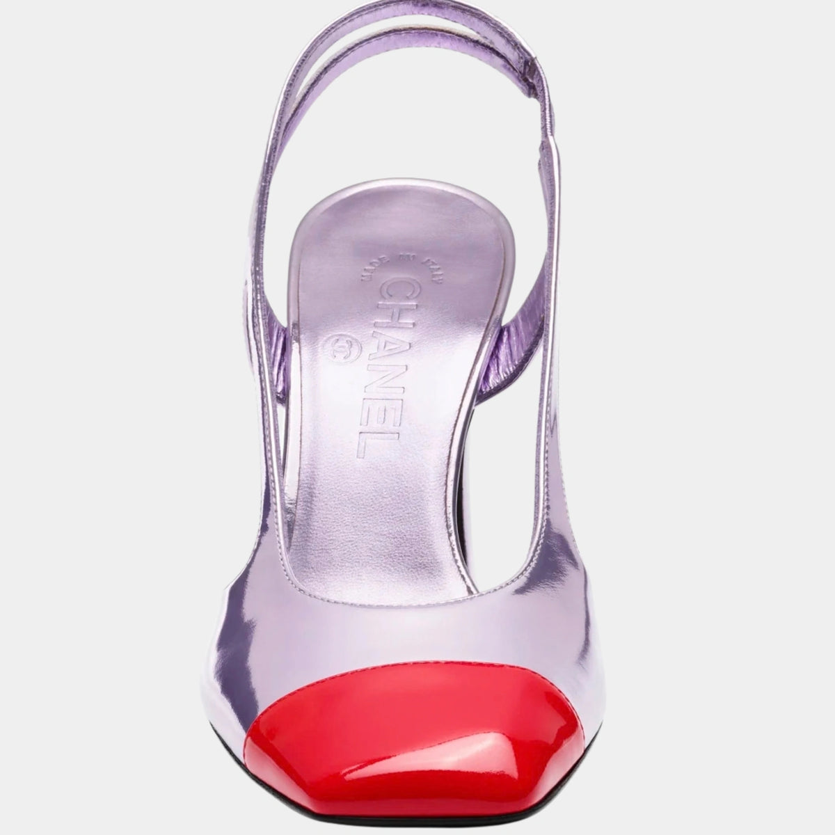 Slingbacks Laminated Leather &amp; Patent Calfskin