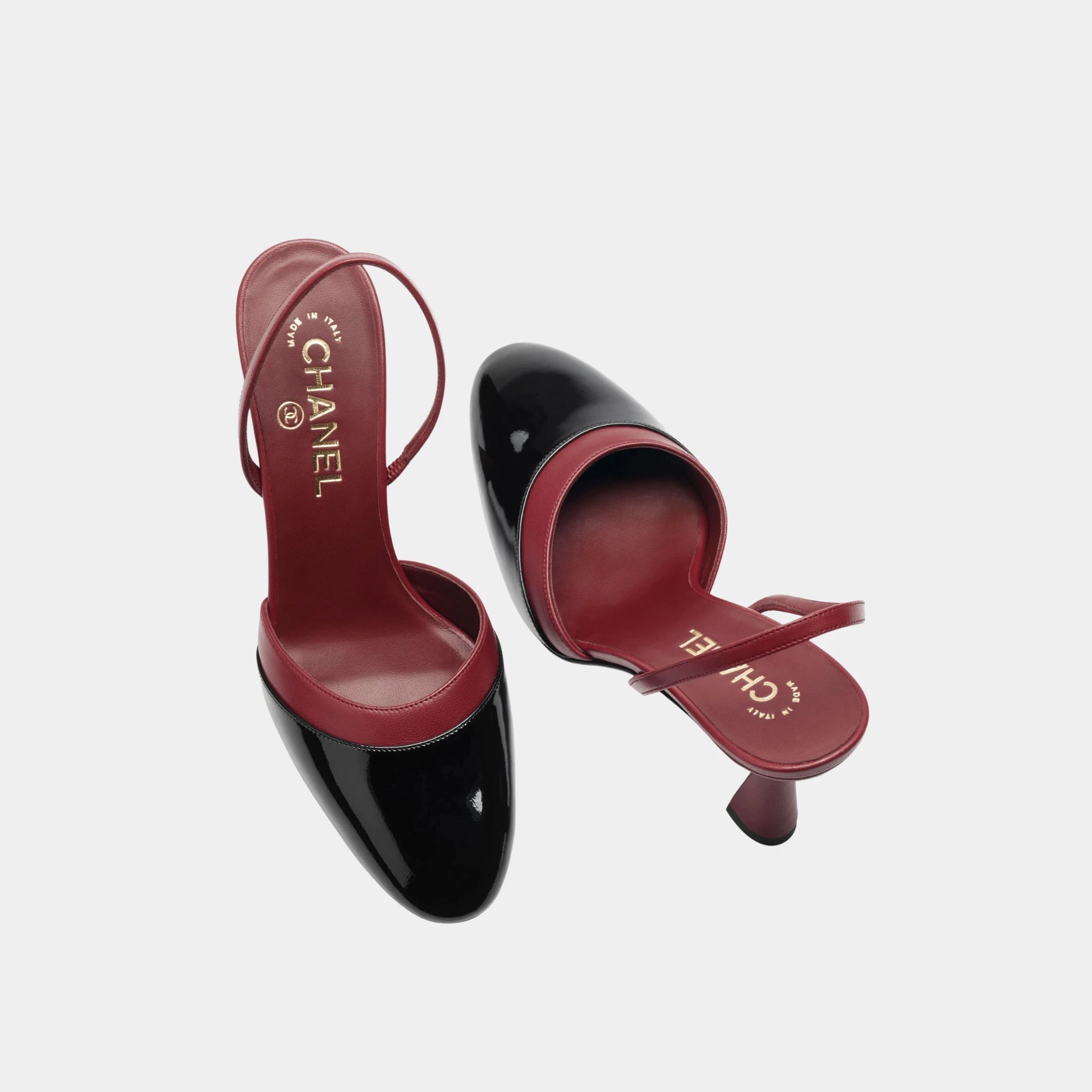 Chanel Slingbacks in Patent Calfskin &amp; Lambskin, Burgundy, Top