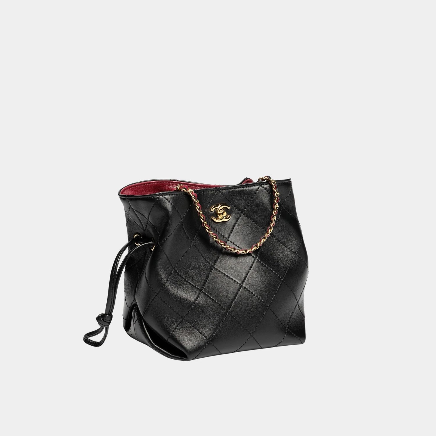 Chanel Small Bucket Bag Lambskin Black
