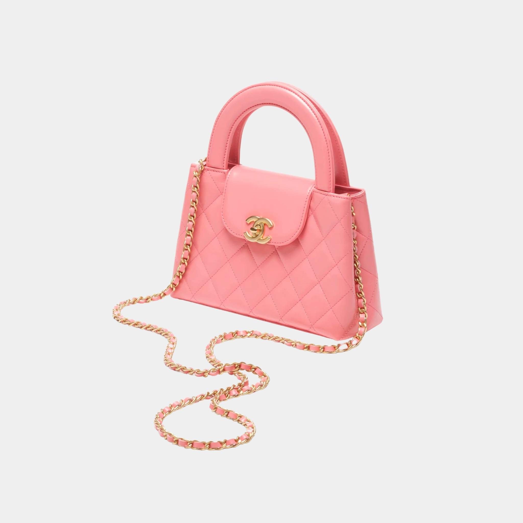 Chanel Small Cabas Pink Calfskin, Side