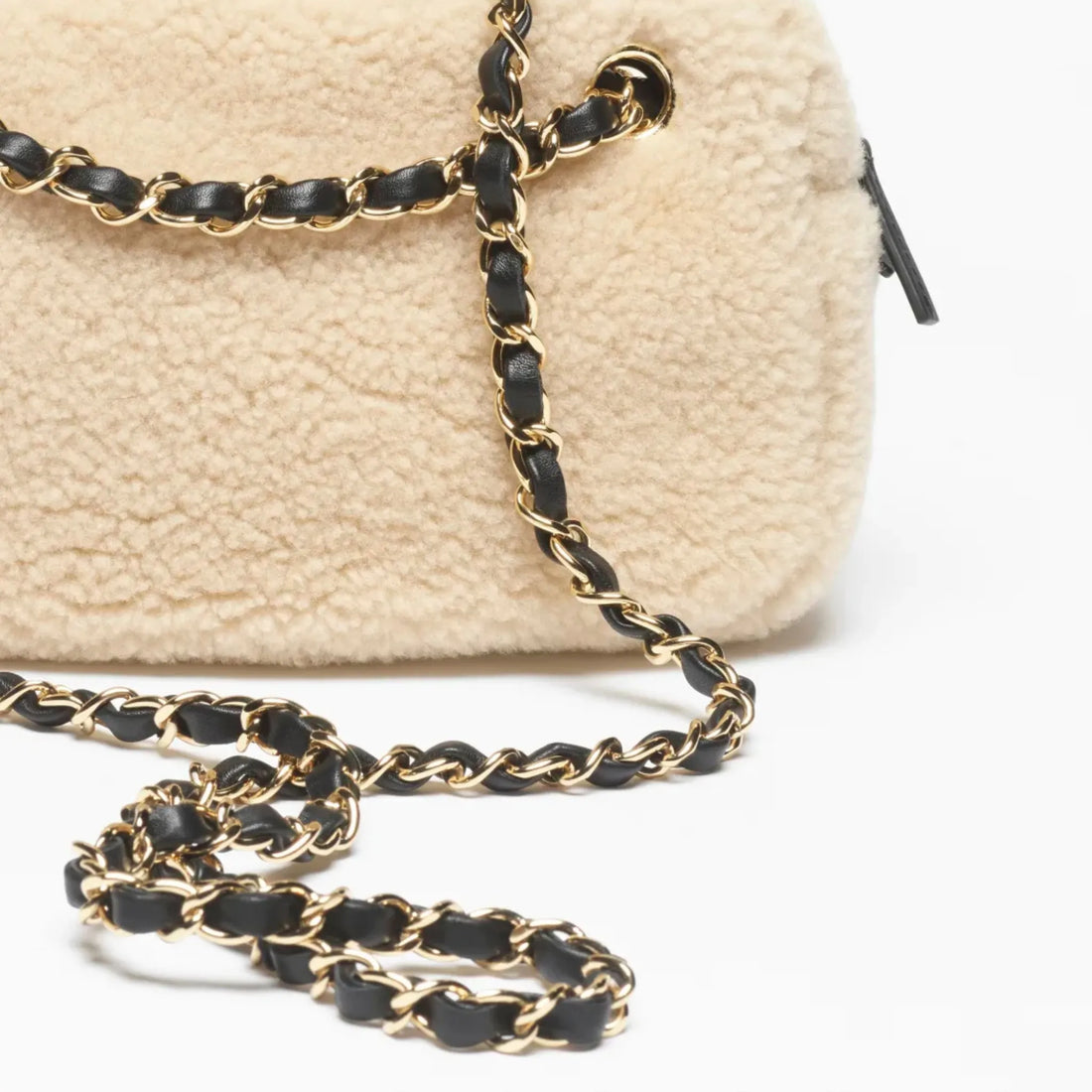 Chanel Small Camera Case Shearling Lambskin & Gold-Tone Metal , Front 