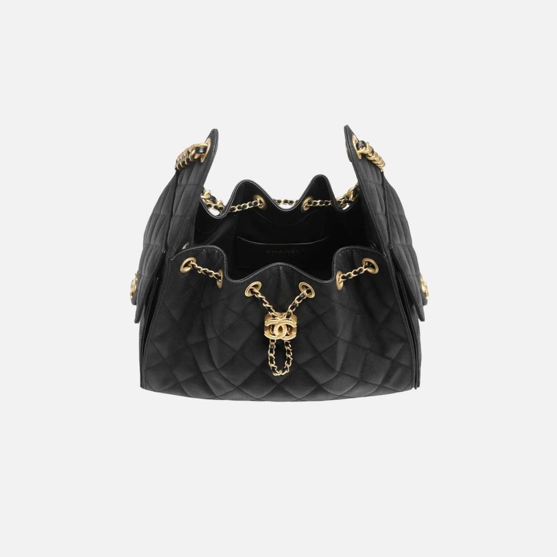 Chanel Small Chanel 25 Bag in Canvas and Gold Metal, Inside