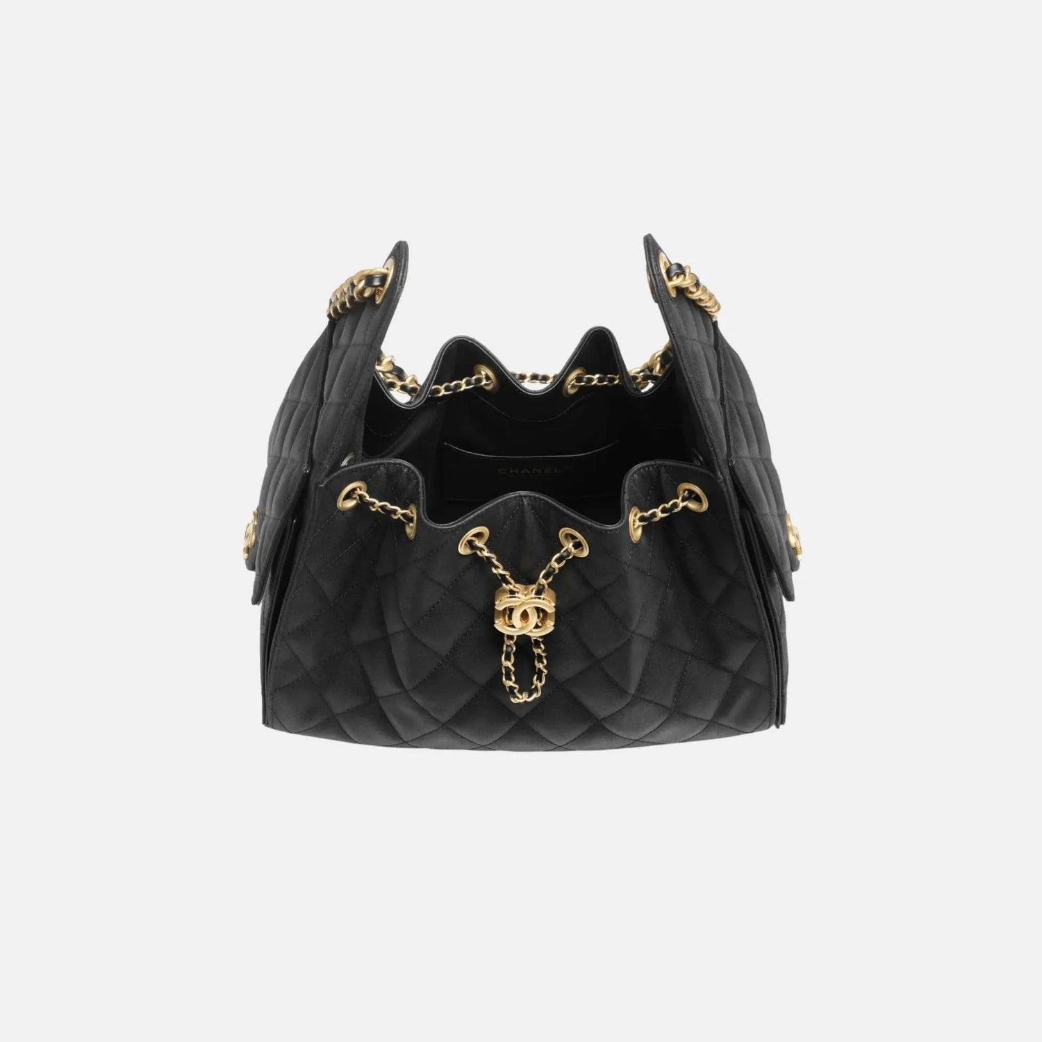 Chanel Small Chanel 25 Bag in Canvas and Gold Metal, Inside