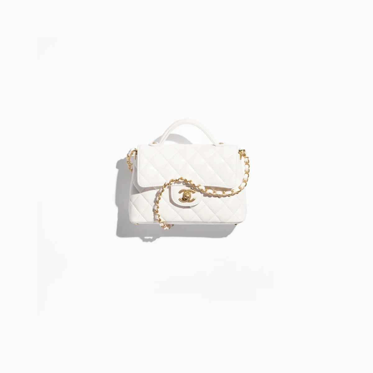 Small Flap Bag With Top Handle Lambskin