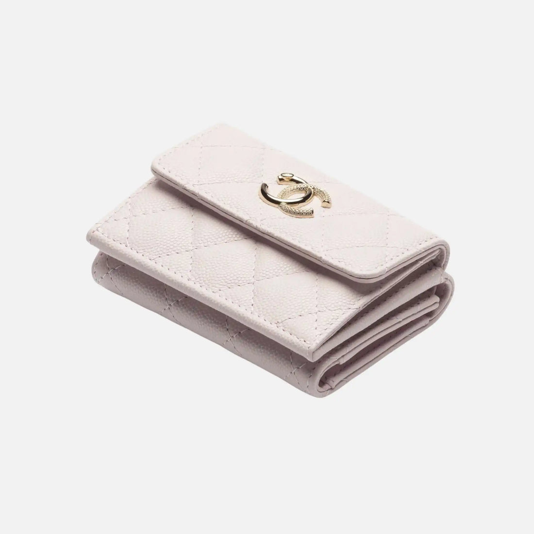 Chanel Small Flap Wallet Shiny Grained Calfskin Strass Gold Tone Metal, Front