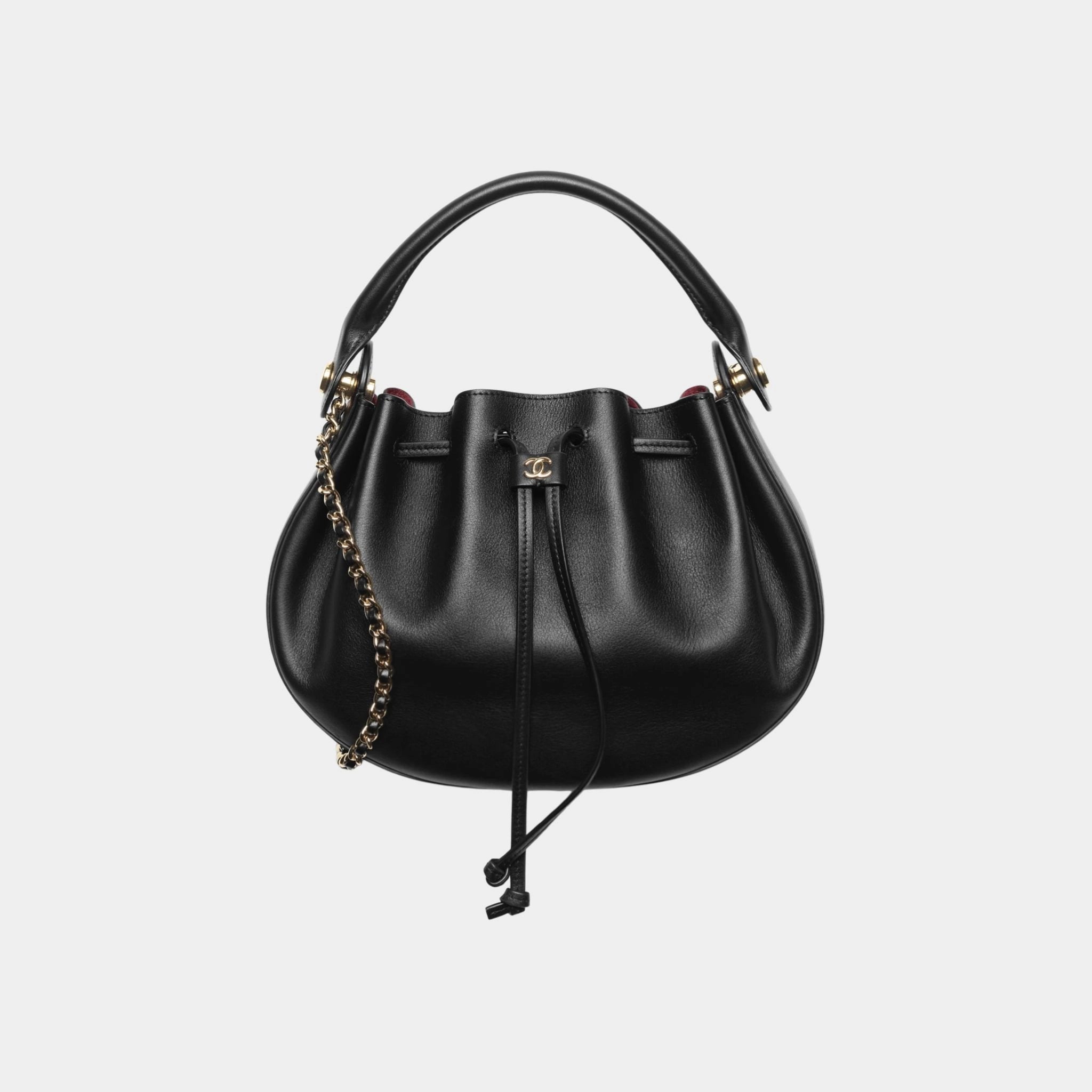 Chanel Small Hobo Bag Calfskin &amp; Gold-Tone Metal Black