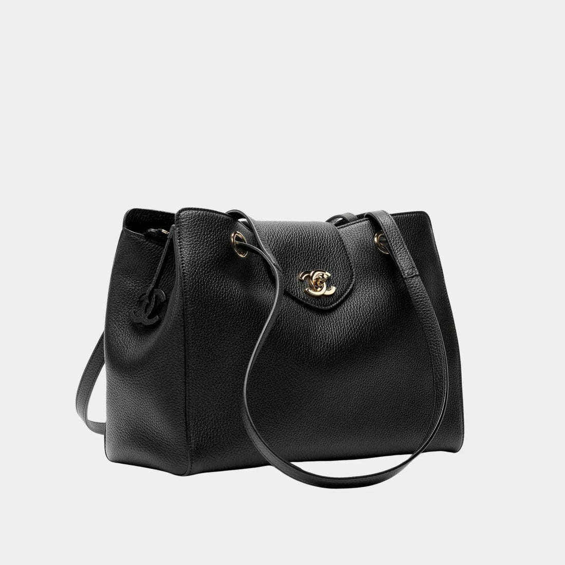 Chanel Small Tote Bag Grained Calfskin &amp; Gold-Tone Metal Black