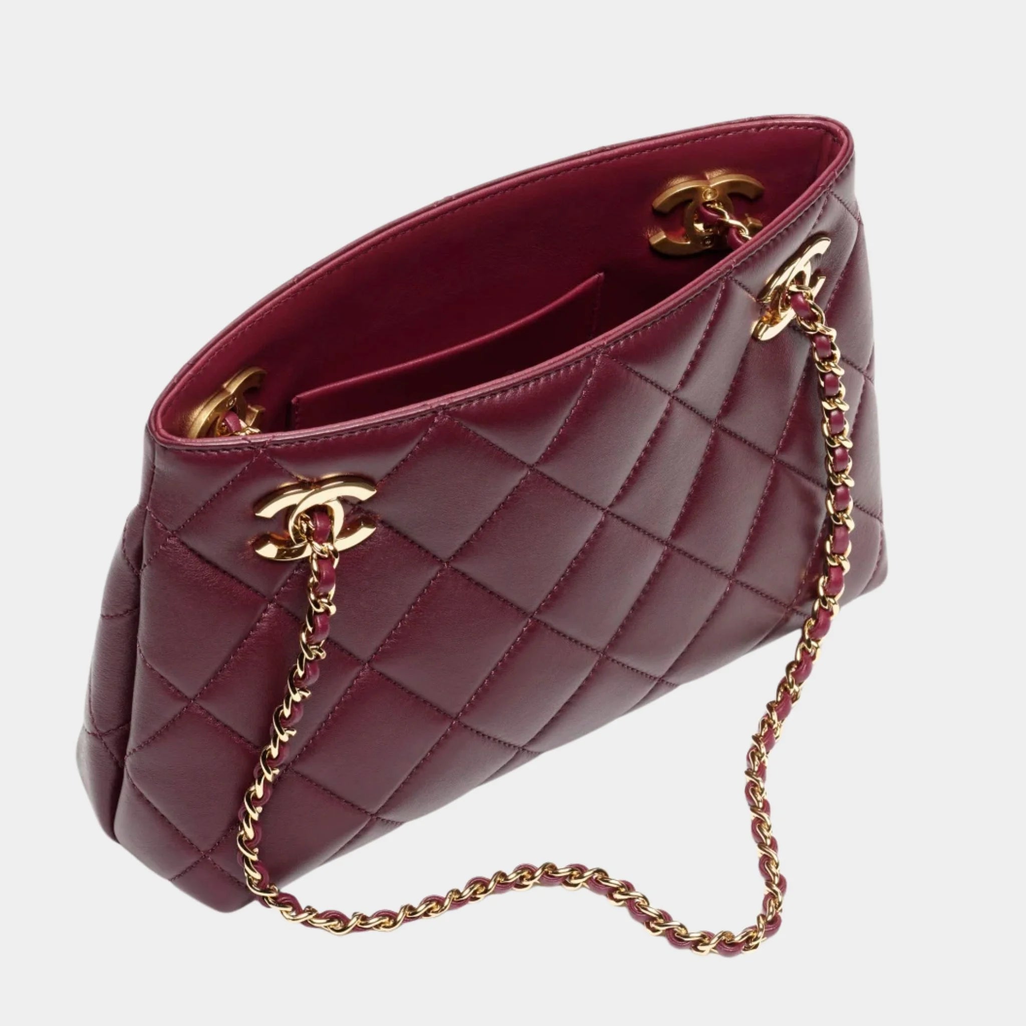 Chanel Small Tote Bag Lamb &amp; Gold-plated Metal