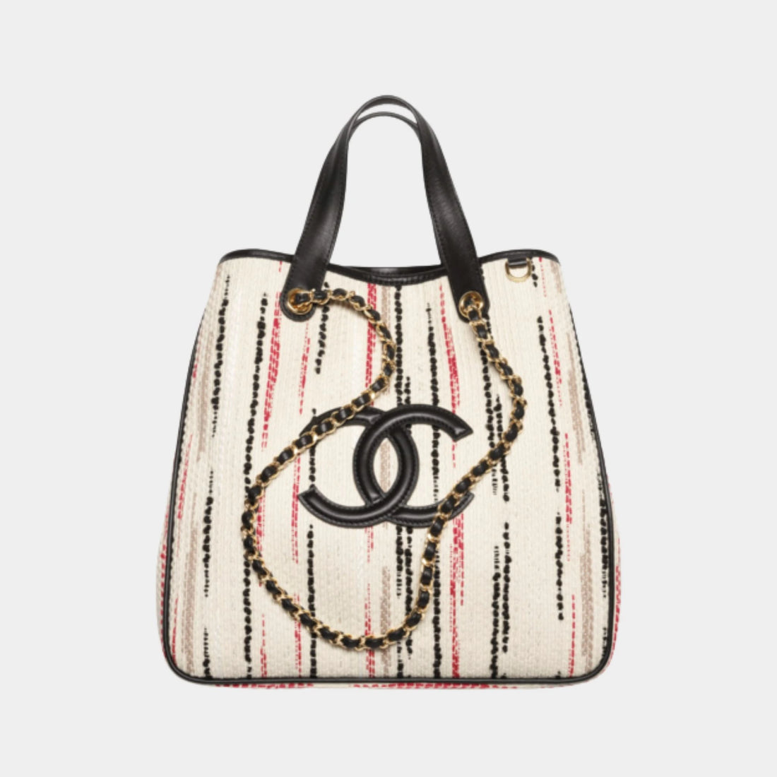 Chanel Small Tote Canvas &amp; Gold-Tone Metal