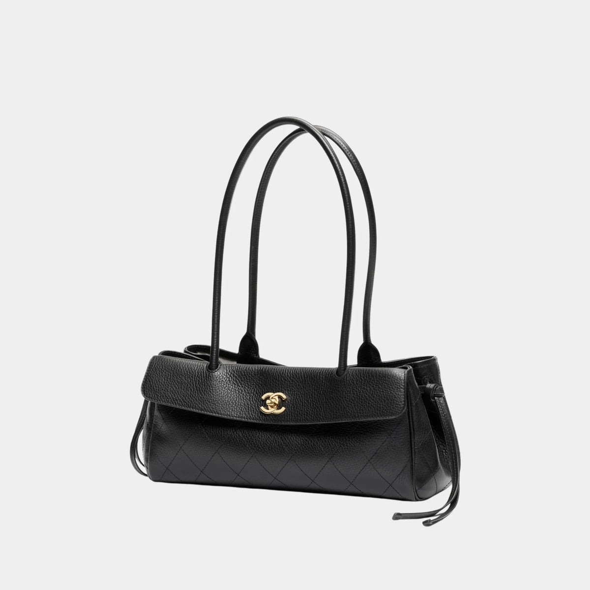 Small Tote in Grained Calfskin & Gold-Tone Metal