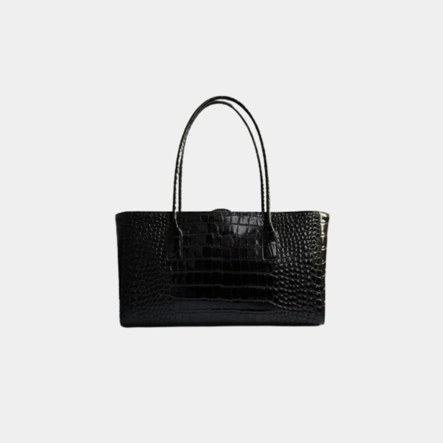 Chanel Small Tote Crocodile Embossed Calfskin &amp; Gold-Tone Metal Black