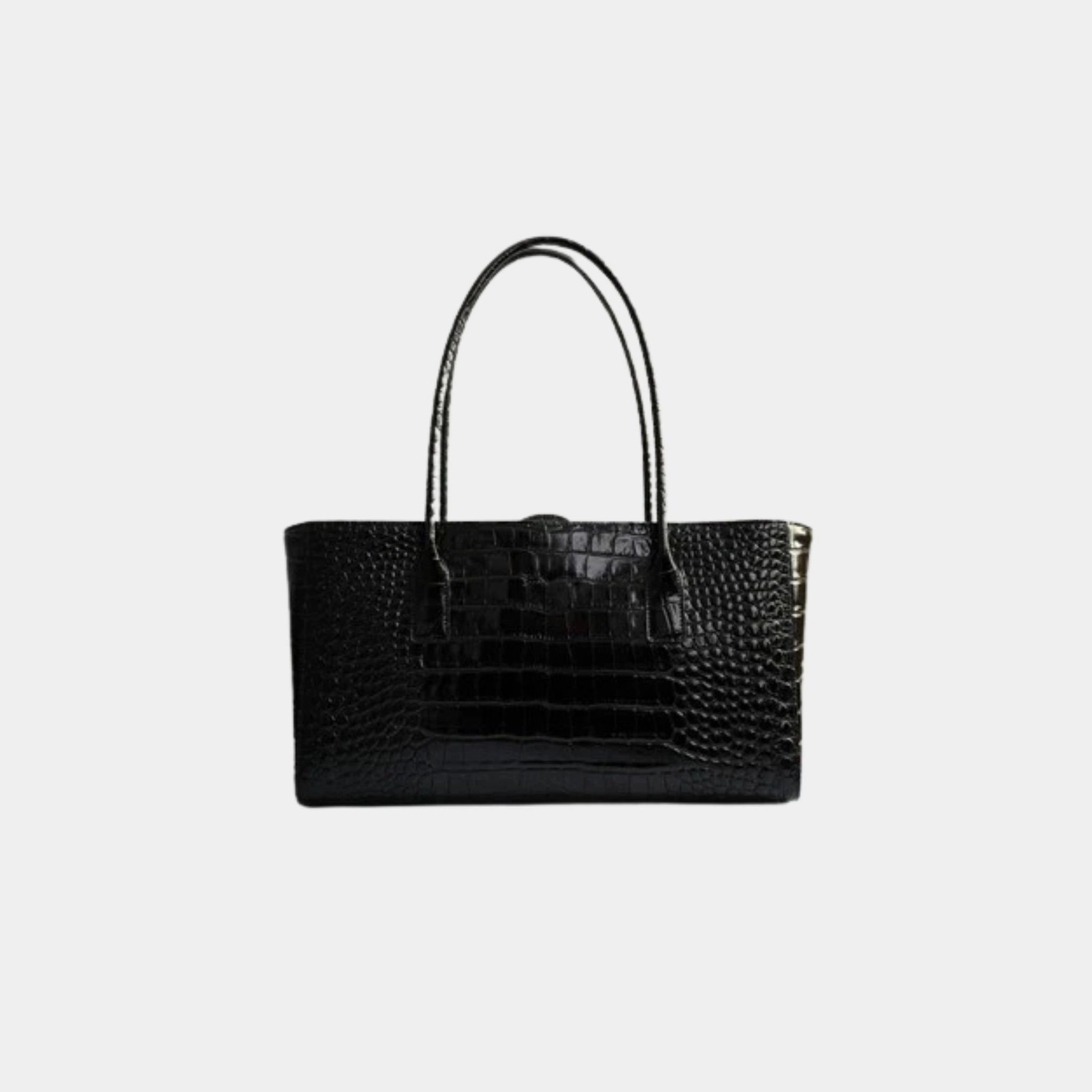 Chanel Small Tote Crocodile Embossed Calfskin &amp; Gold-Tone Metal Black