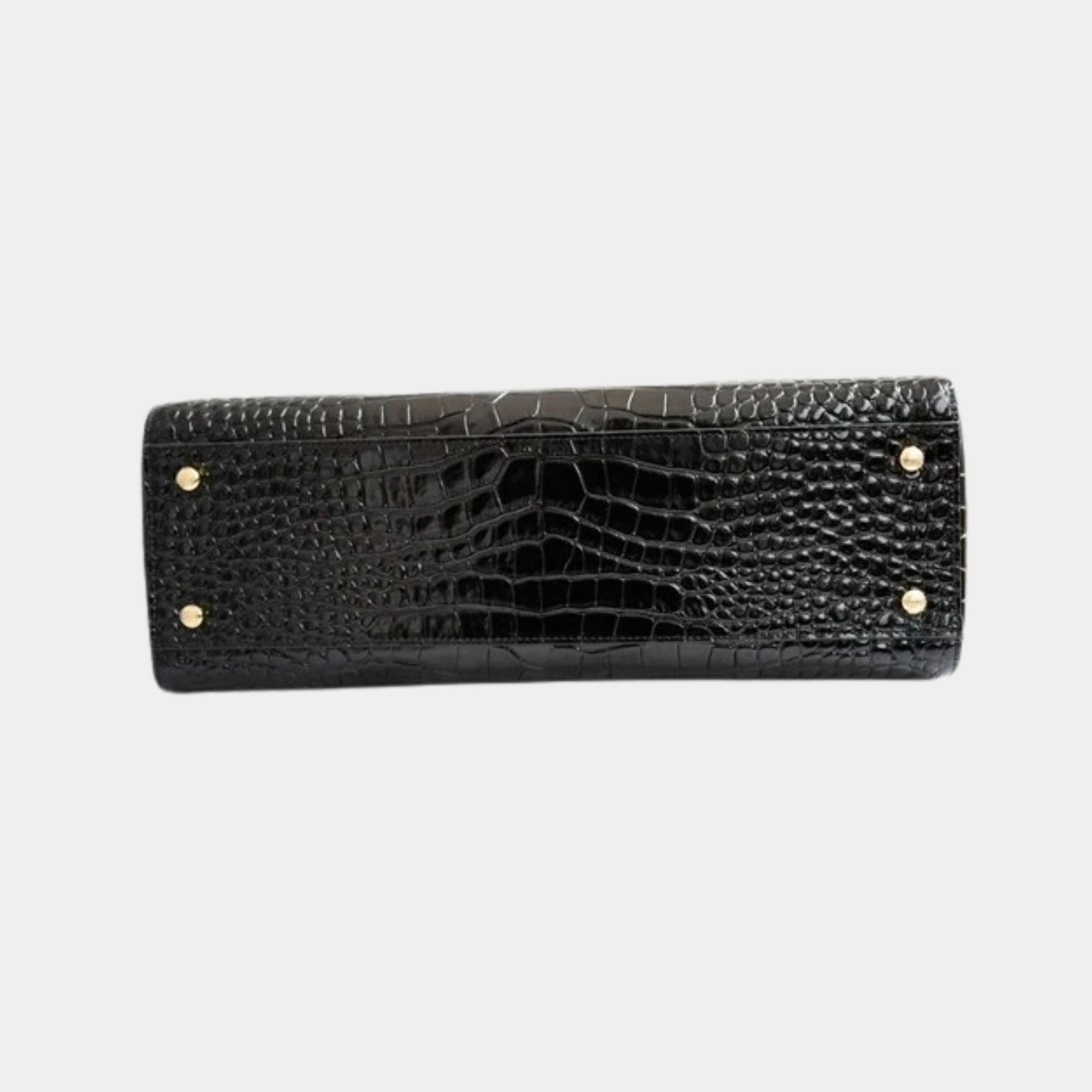 Chanel Small Tote Crocodile Embossed Calfskin &amp; Gold-Tone Metal Black