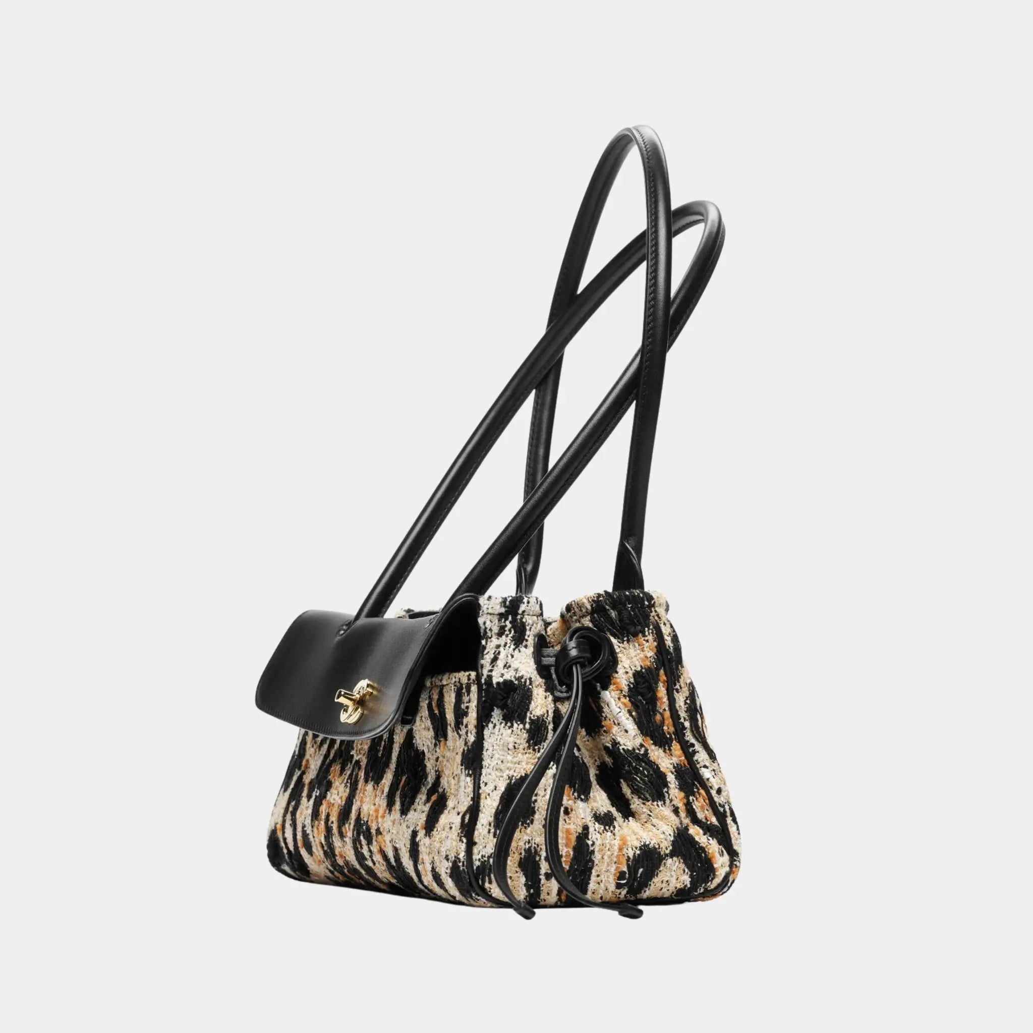 Chanel Small Tote in Tweed Mixed Fibers &amp; Calfskin, Side