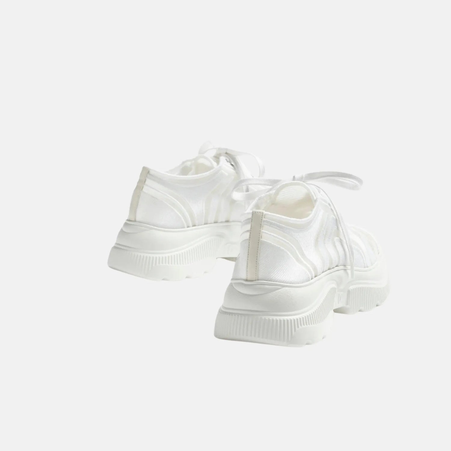 Chanel Sneakers in Mesh and Mixed Fibers, White, Back