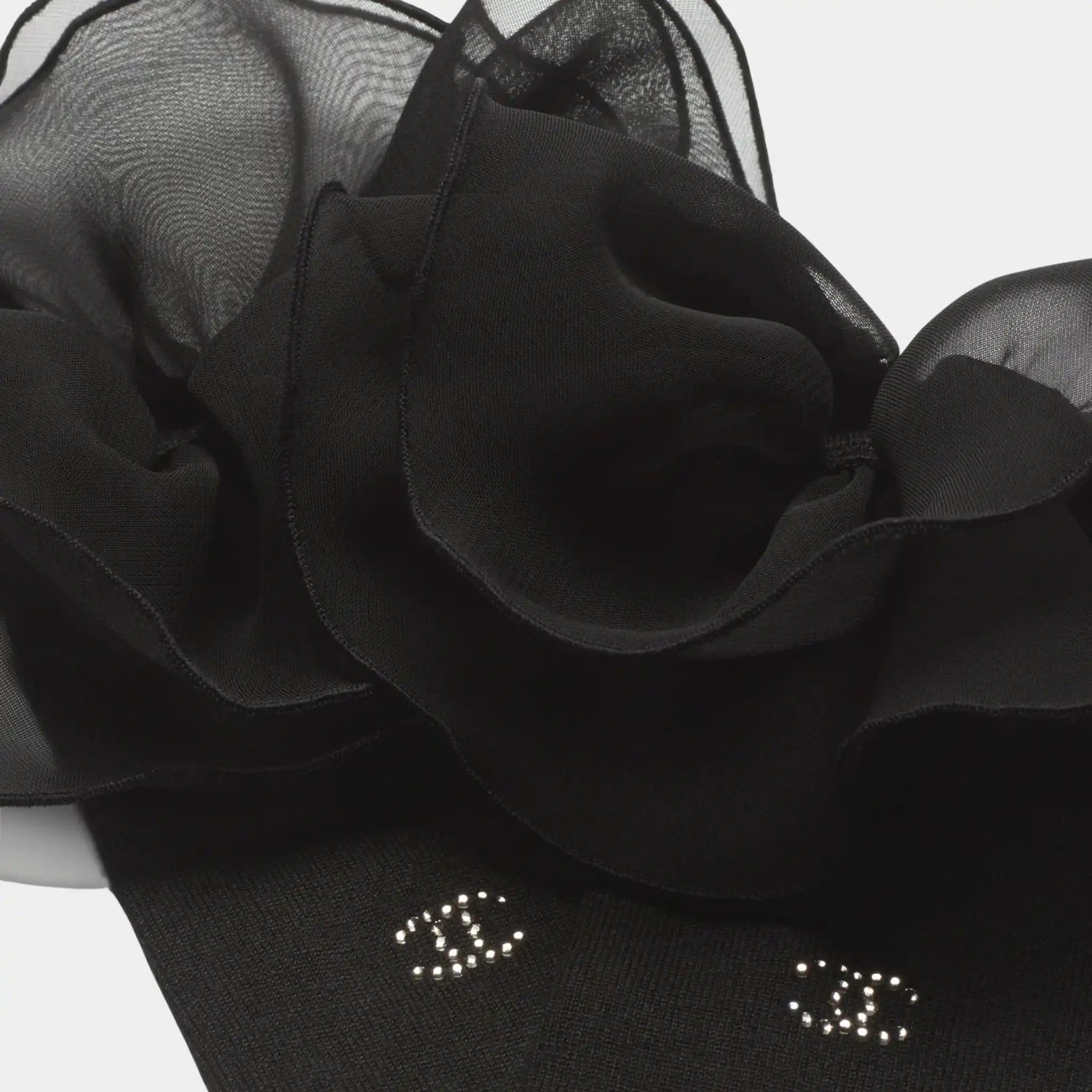 Chanel Socks Silk &amp; cotton Black, Closeup