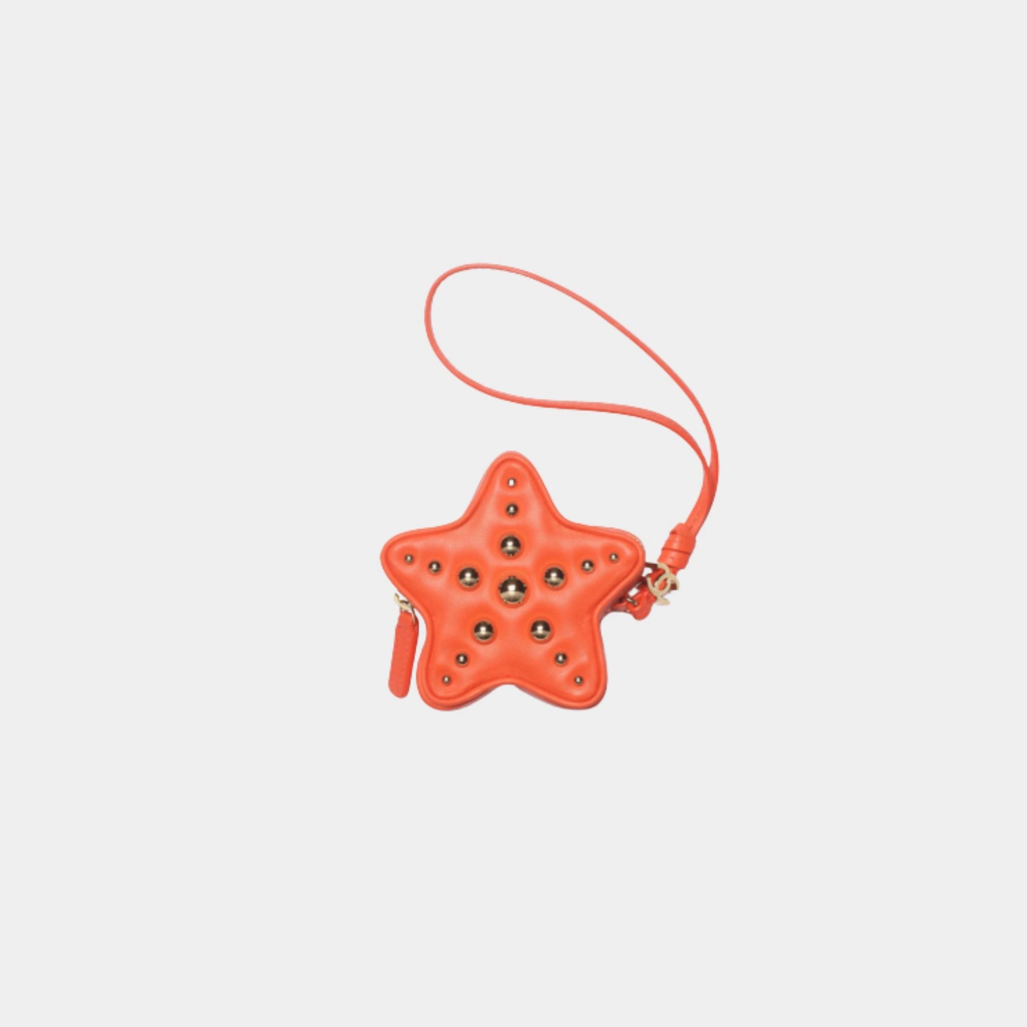 Chanel Starfish Mini Bag Charm Lambskin Orange, Front