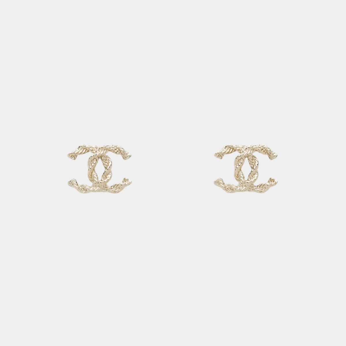 Stud Rope Chain Earrings Metal Gold