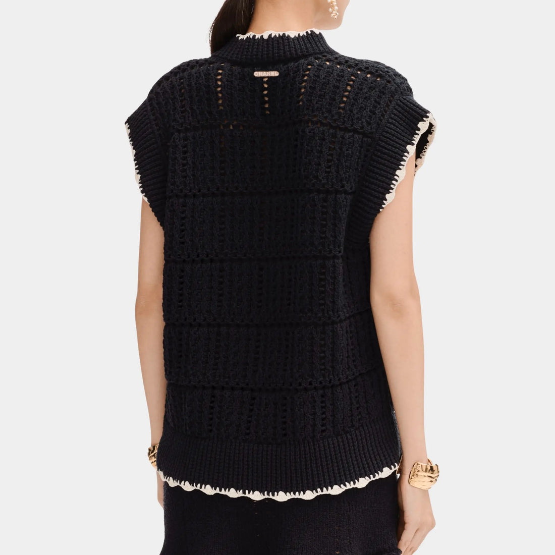 Chanel Sweater in Black Cotton, Bacl