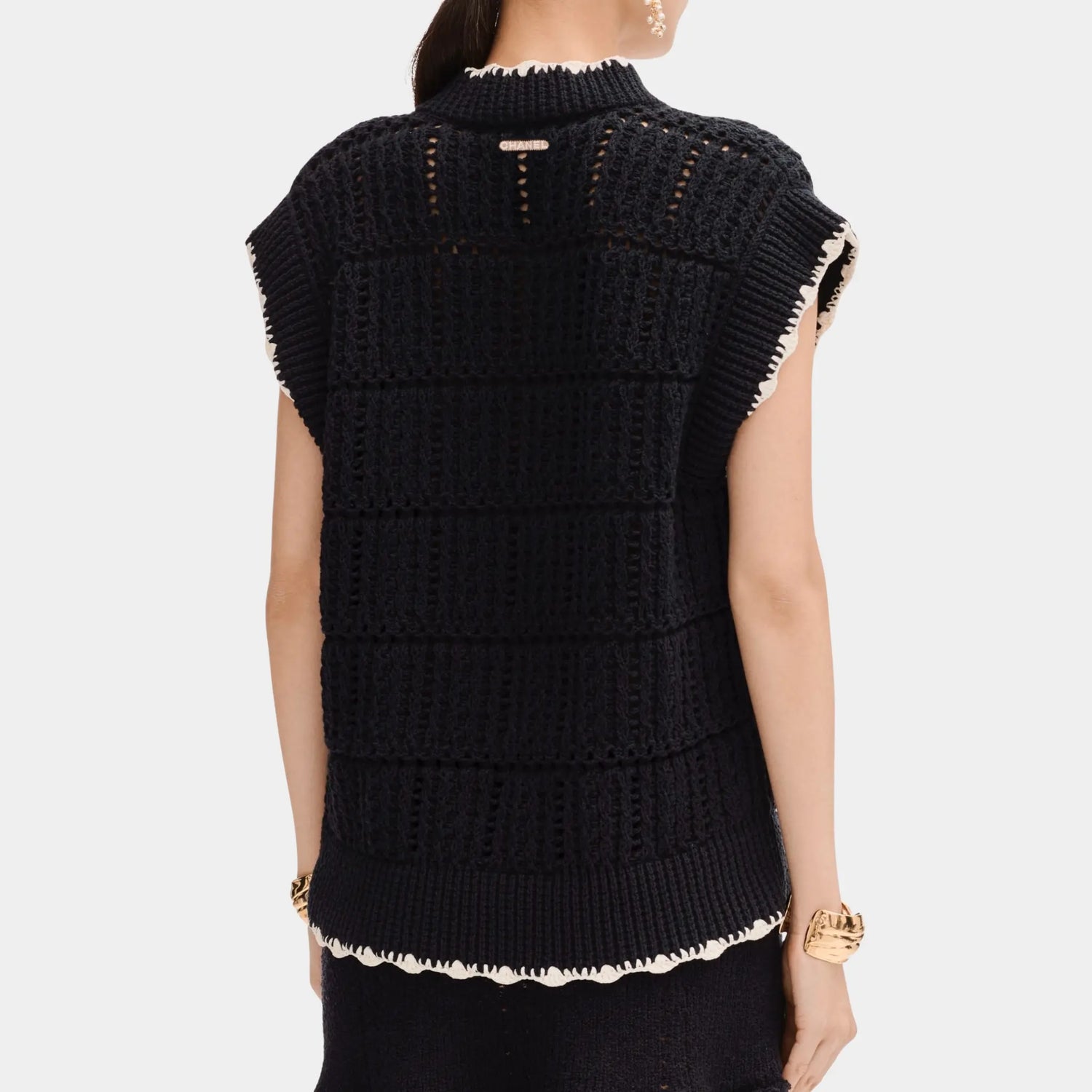 Chanel Sweater in Black Cotton, Bacl