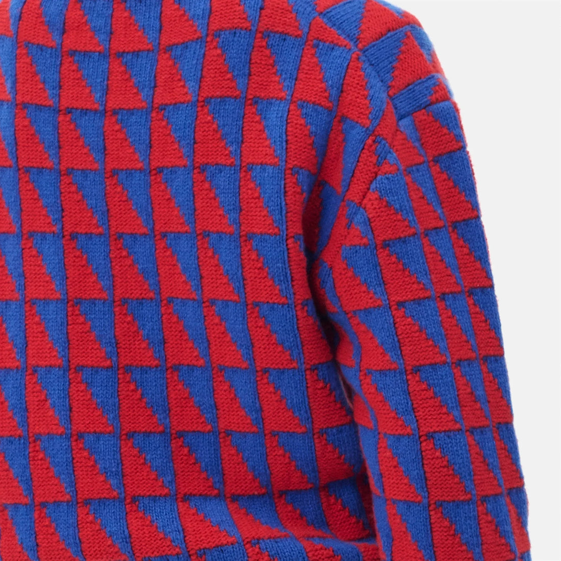 Chanel Sweater in Red, Blue and Ecru, Coco Neige 2026, close up detail