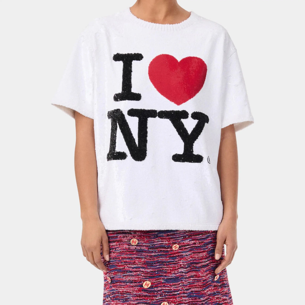 T-Shirt Cotton Silk & Blended Fibers Snow White Red & Black