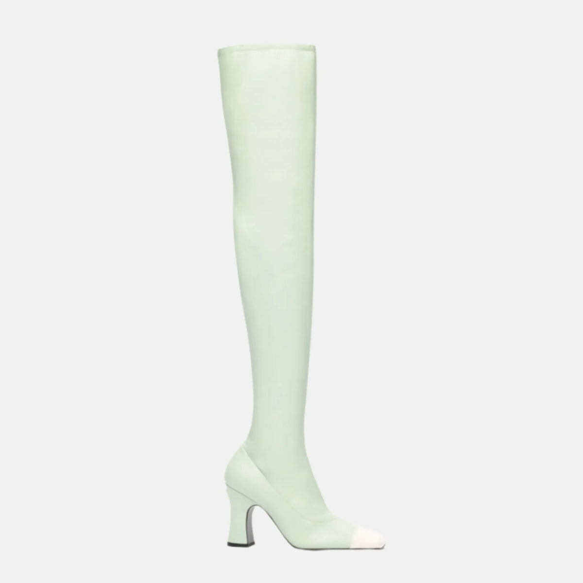 Thigh High Boots Lambskin and Calfskin in Light Green White