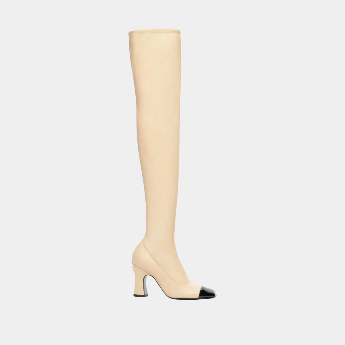 Thigh High Boots Stretch Lambskin &amp; Patent Calfskin
