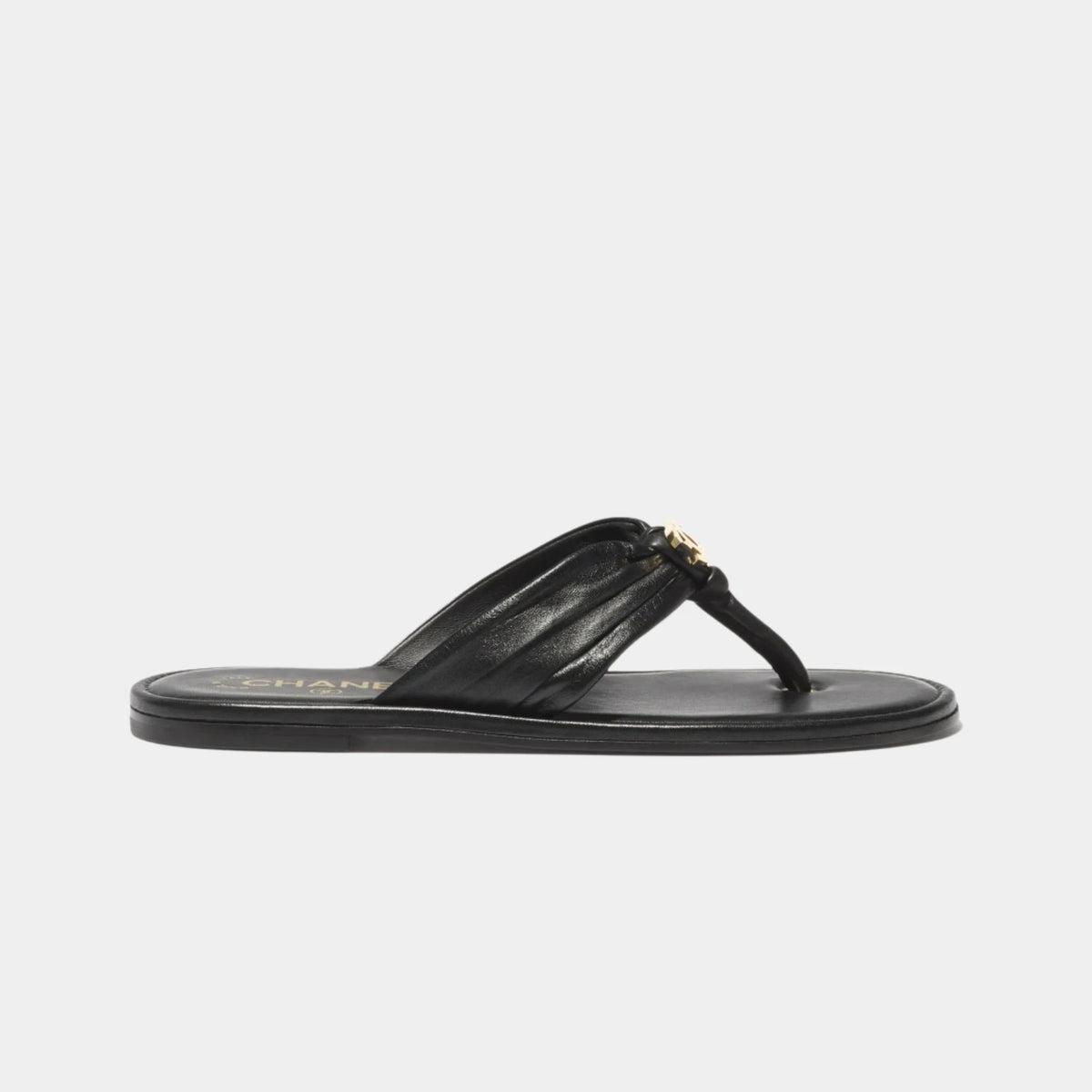 Thongs in Black Lambskin