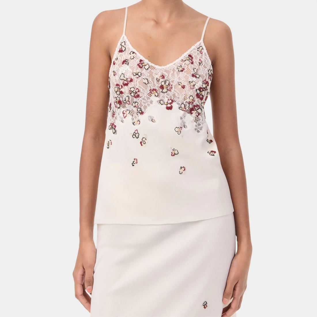 Chanel Top Embroidered Silk Seed Beads & Glass Tubes, Front