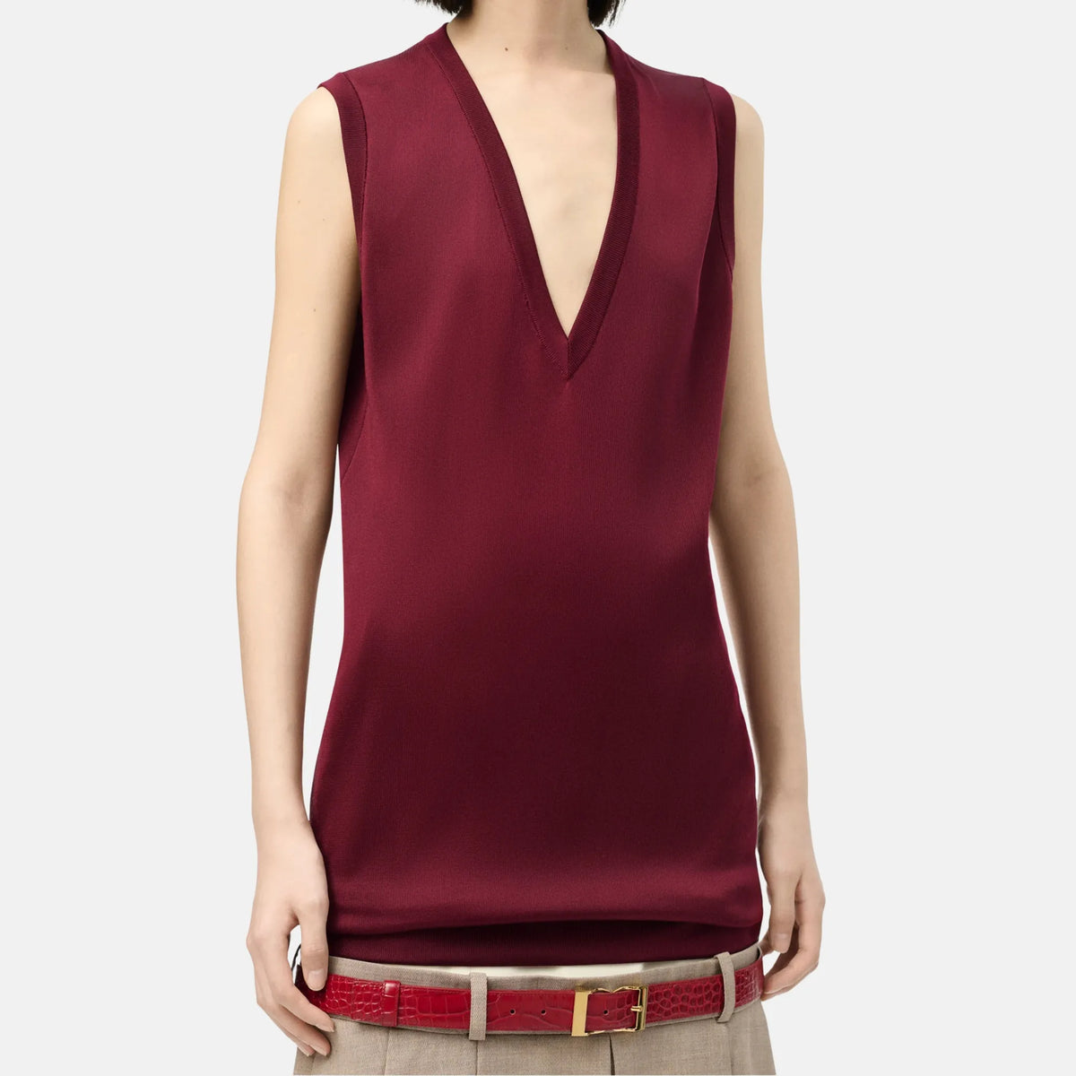 Top Silk in Burgundy
