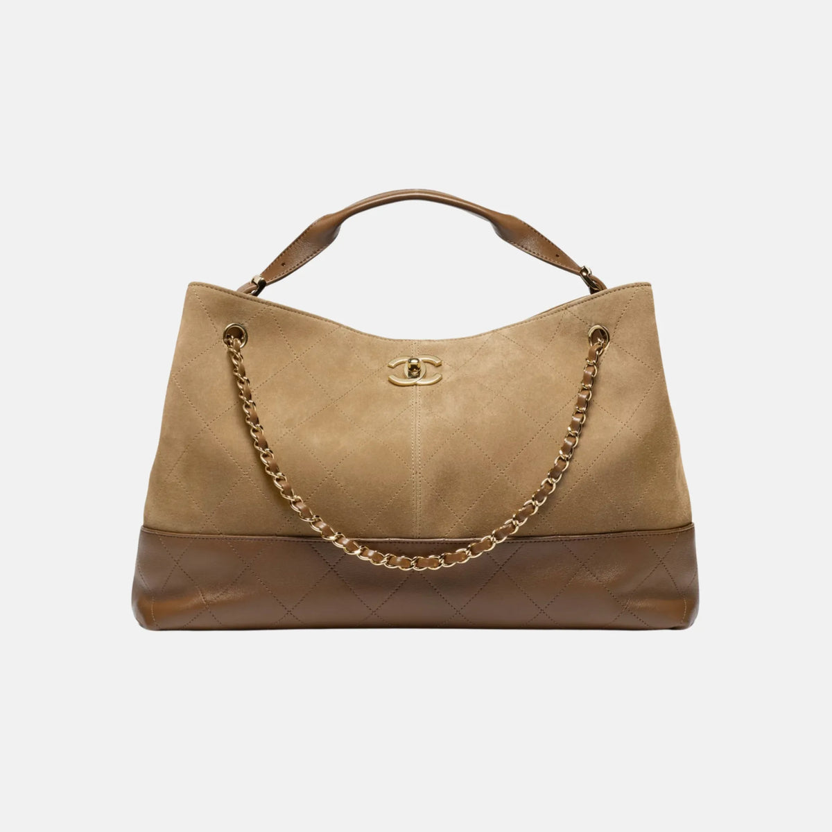 Tote Bag in Dark Beige and Brown