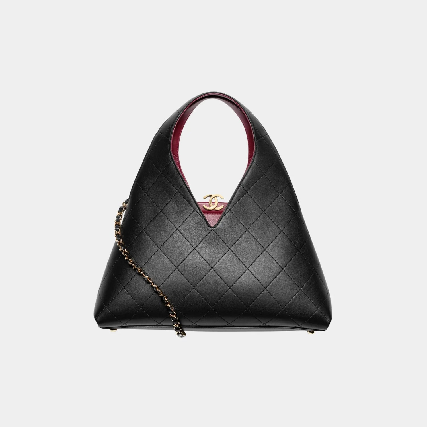 Chanel Tote in Black Calfskin &amp; Gold-Tone Metal, Front