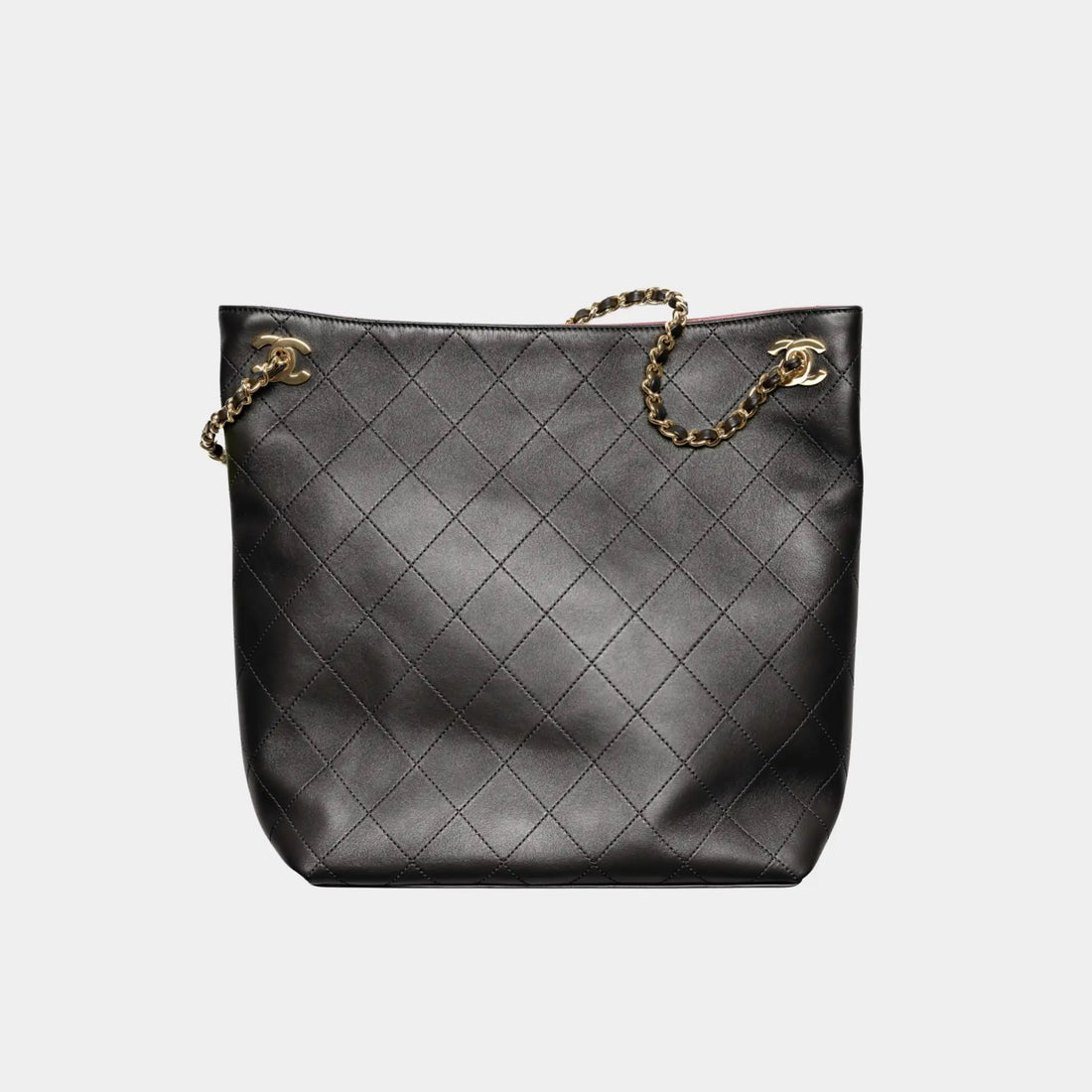 Chanel Tote in Black Lambskin, Front