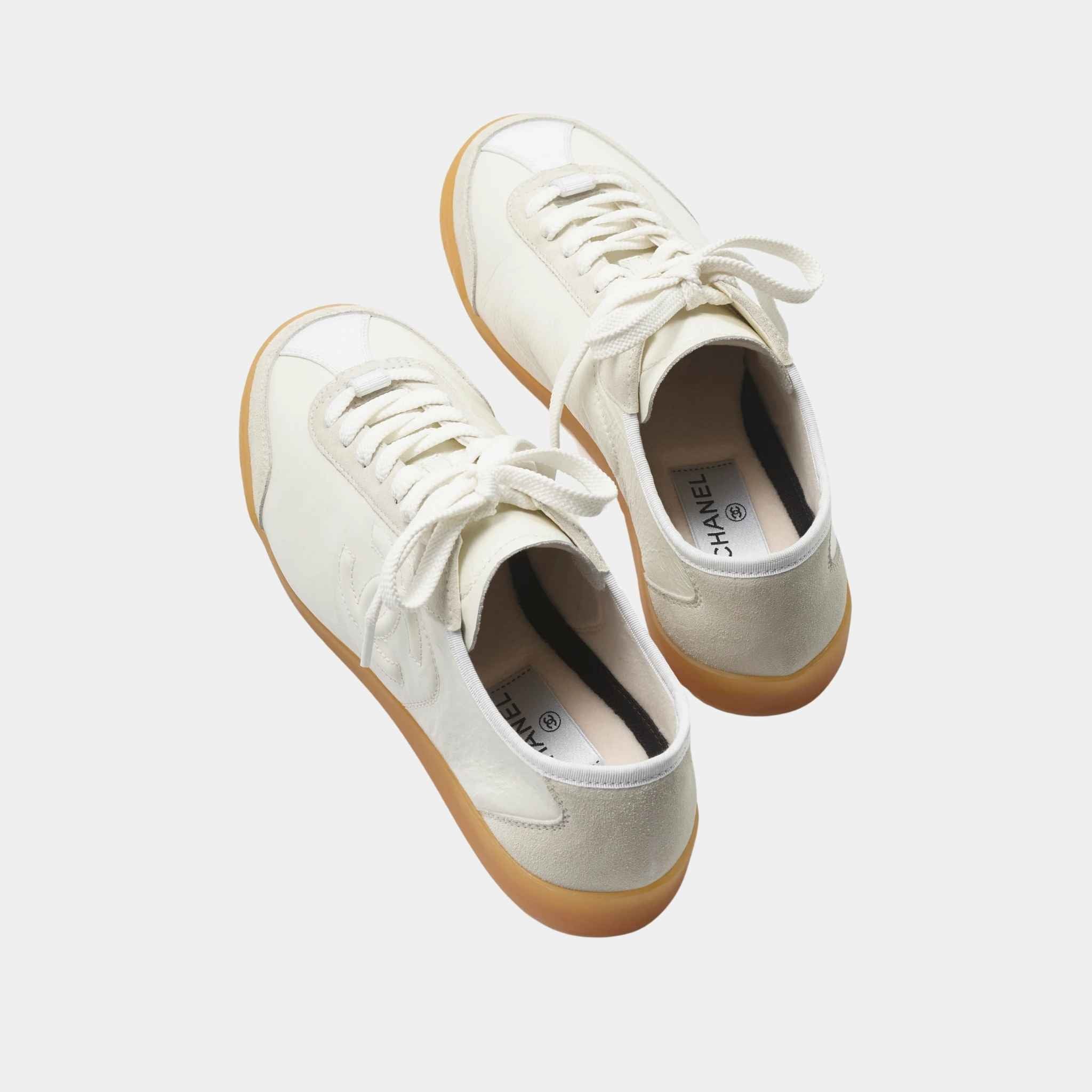 Chanel Trainers Calfskin And Suede White, Far top 