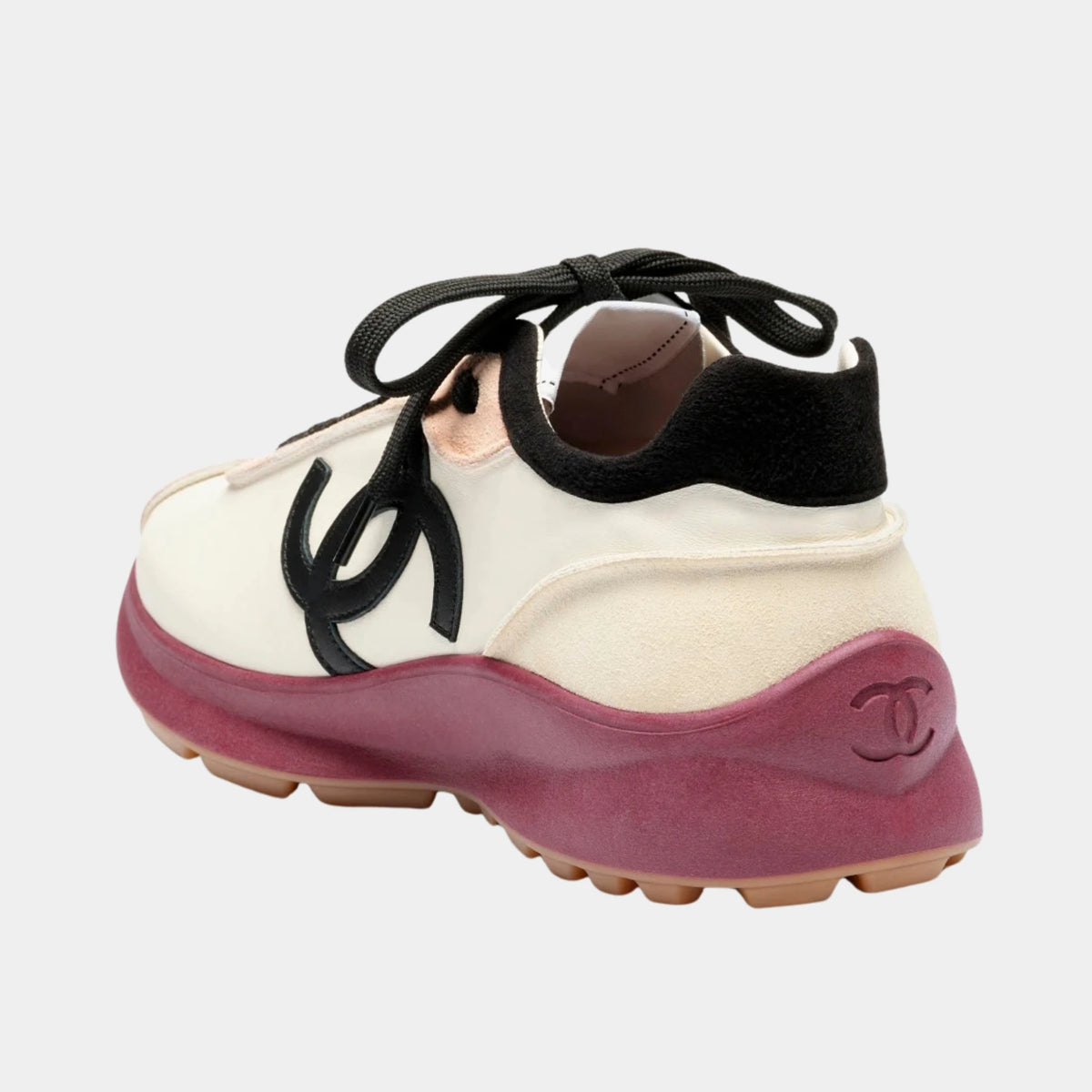 Trainers Calfskin &amp; Suede Calfskin White Light Pink &amp; Black
