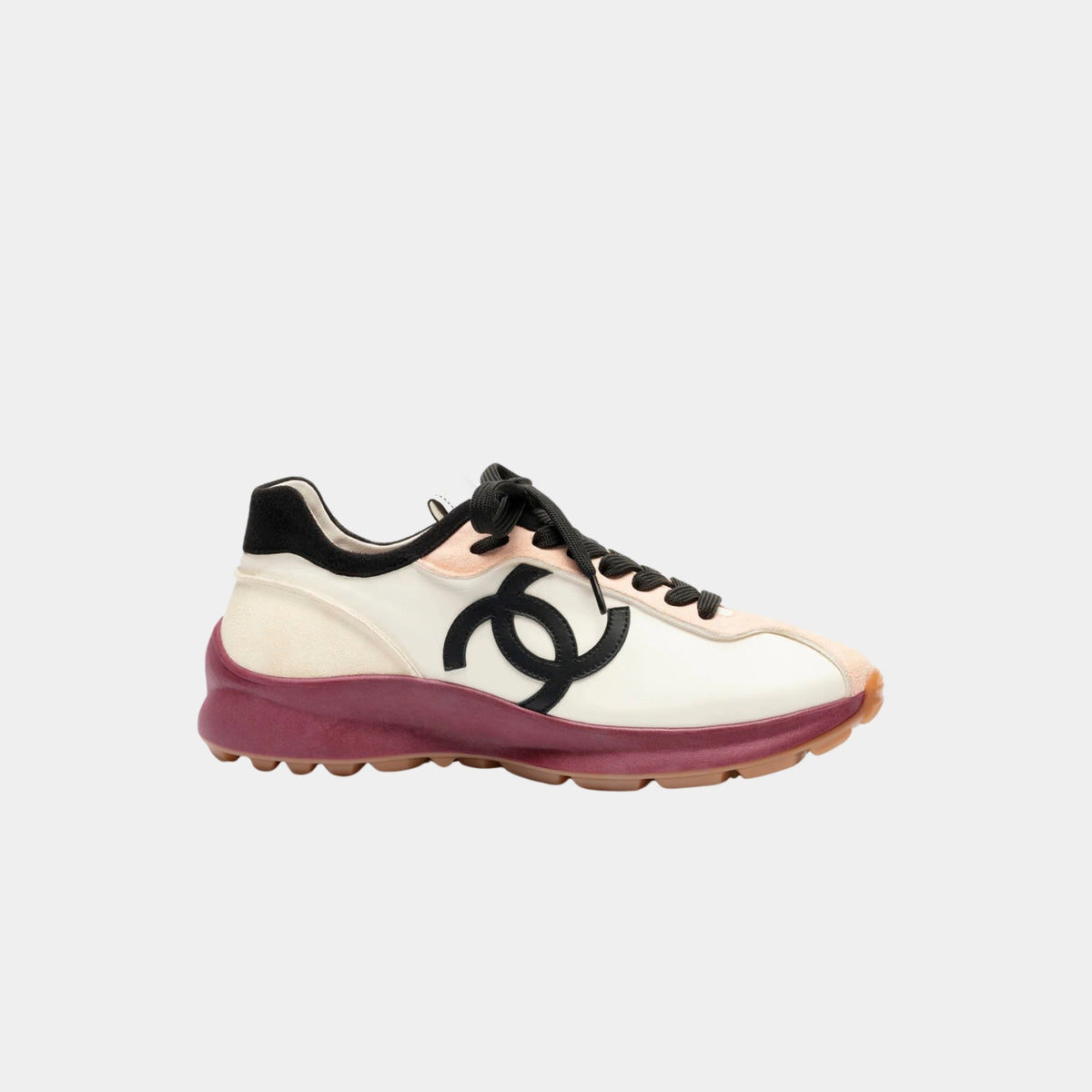 Trainers Calfskin &amp; Suede Calfskin White Light Pink &amp; Black