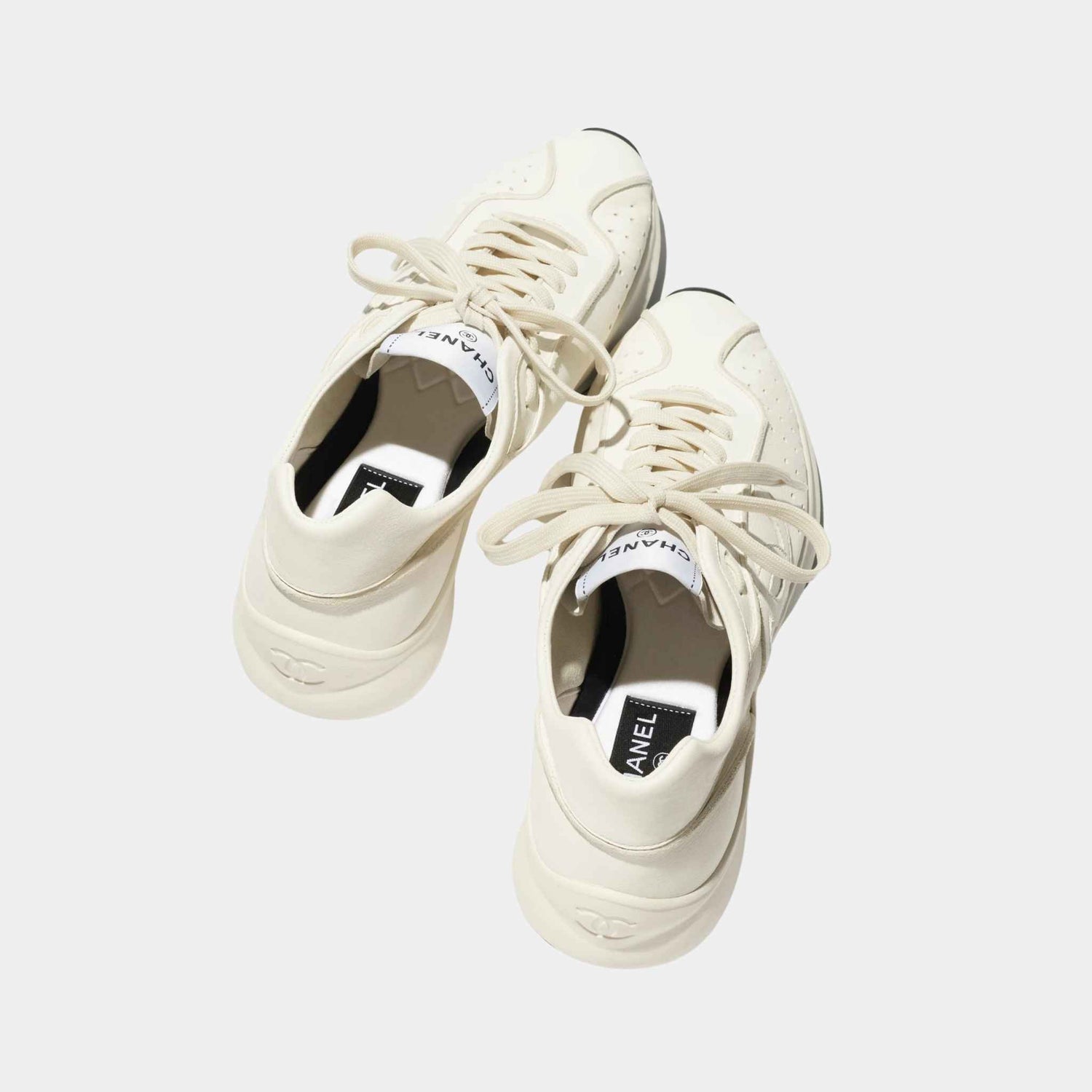 Chanel Trainers Calfskin White, Top View