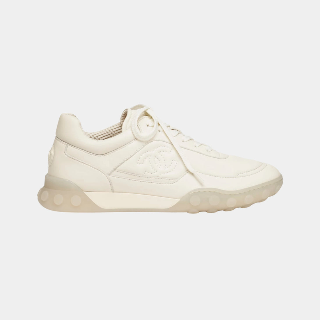 Chanel Trainers in Ivory Calfskin, Side