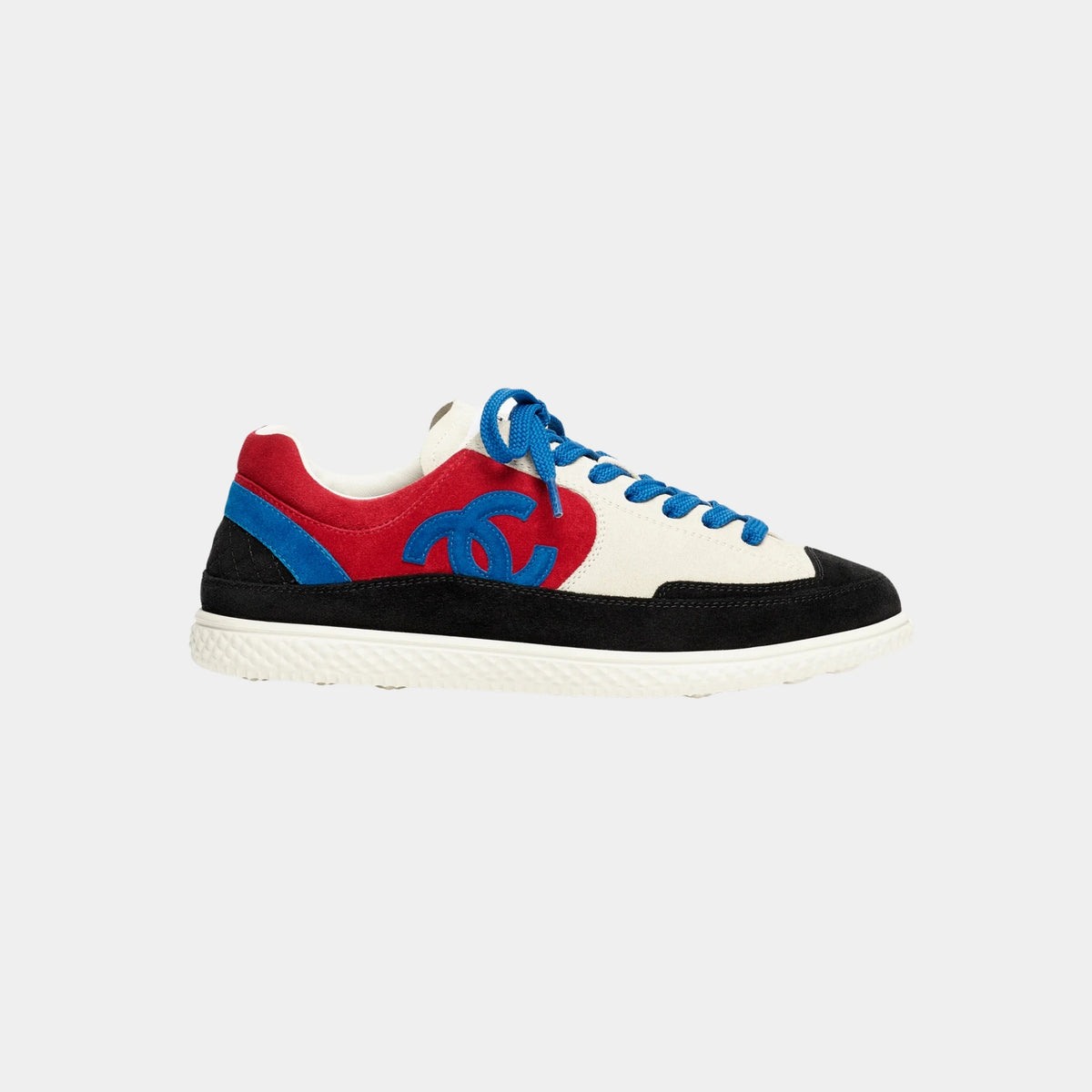 Trainers Suede Calfskin Ivory, Red, Blue & Black — 34